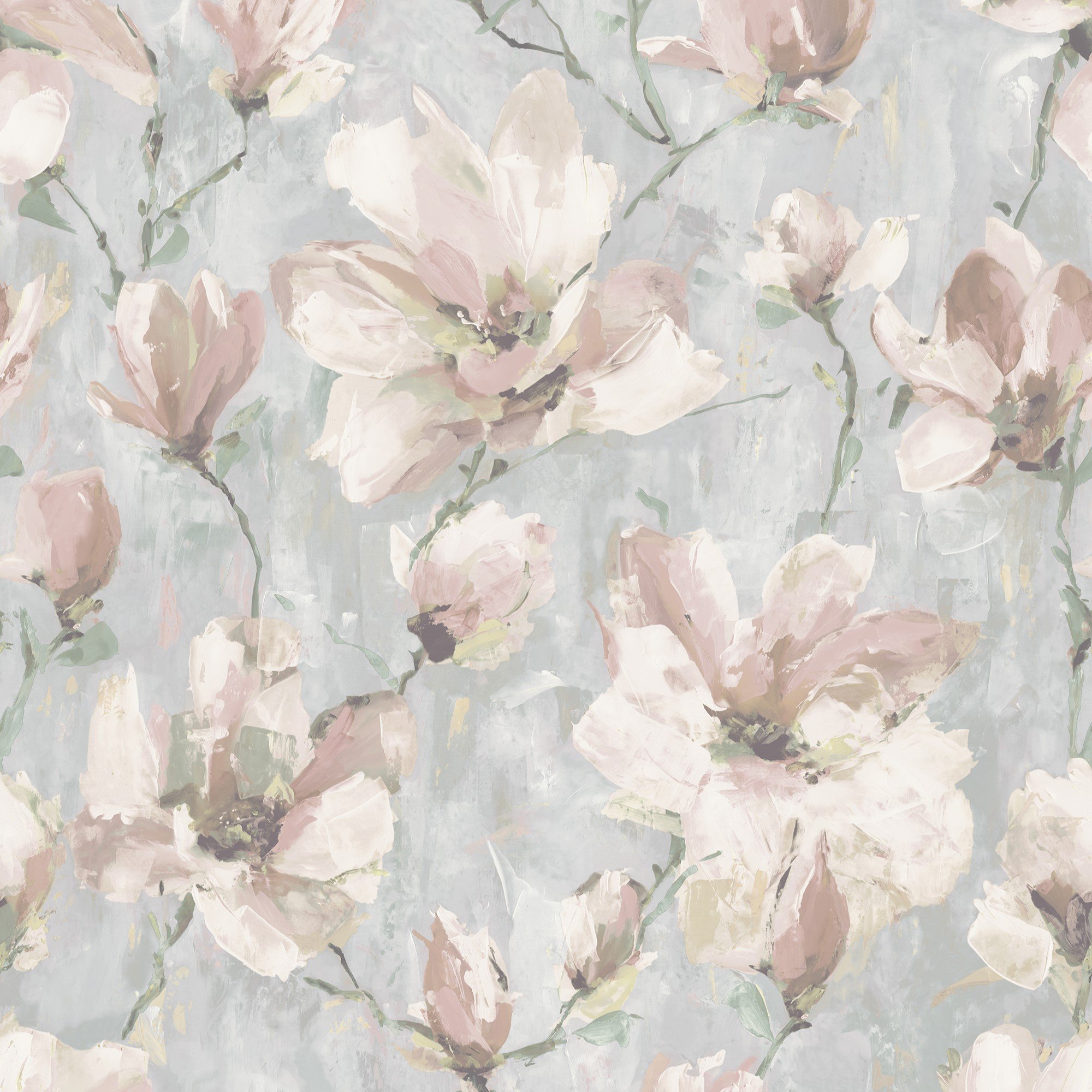 Grandeco Camilla Floral Oil Painting Textured Wallpaper - Blush