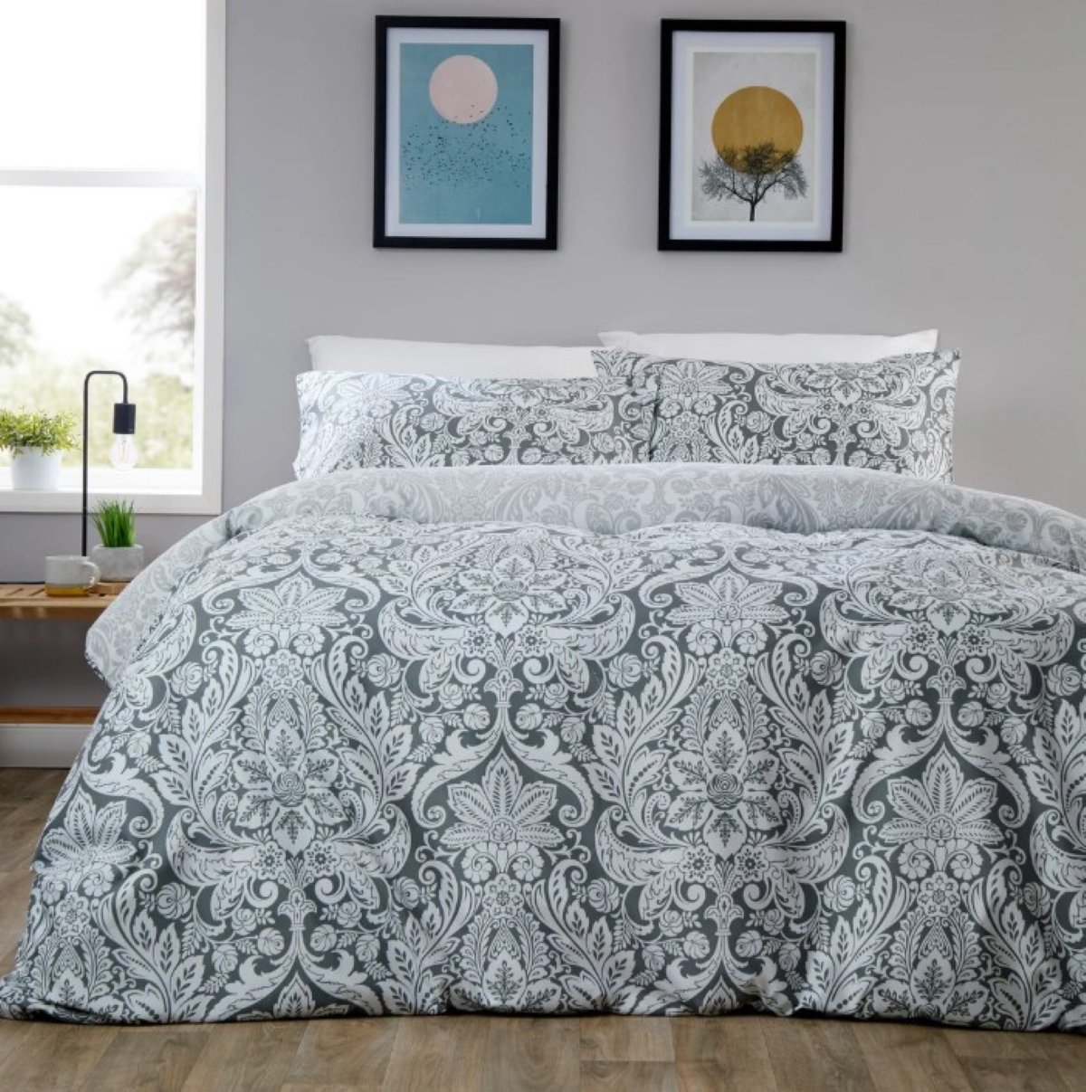 New Edge Blinds Aria Microfibre Grey Duvet Set - Single