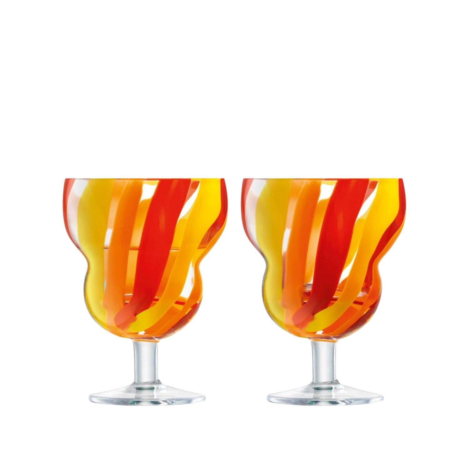 LSA International Folk Wine Glass 230ml Set of 2 - Multicolour