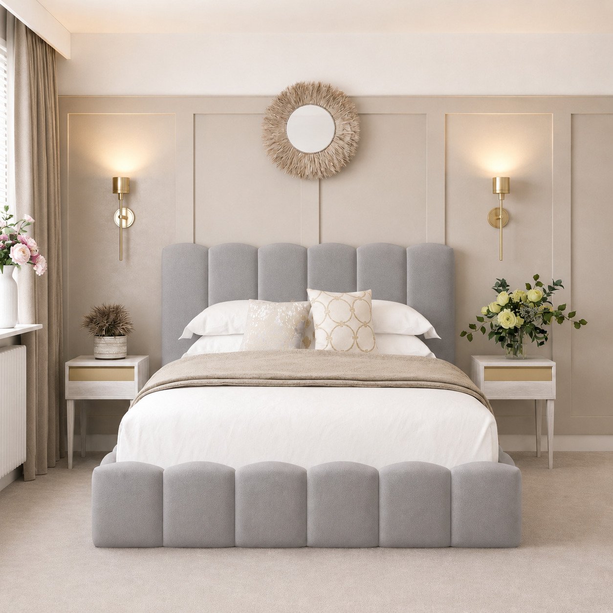 Bed Choices Mayfair Kingsize Ottoman Bed Frame 54" Headboard - Grey