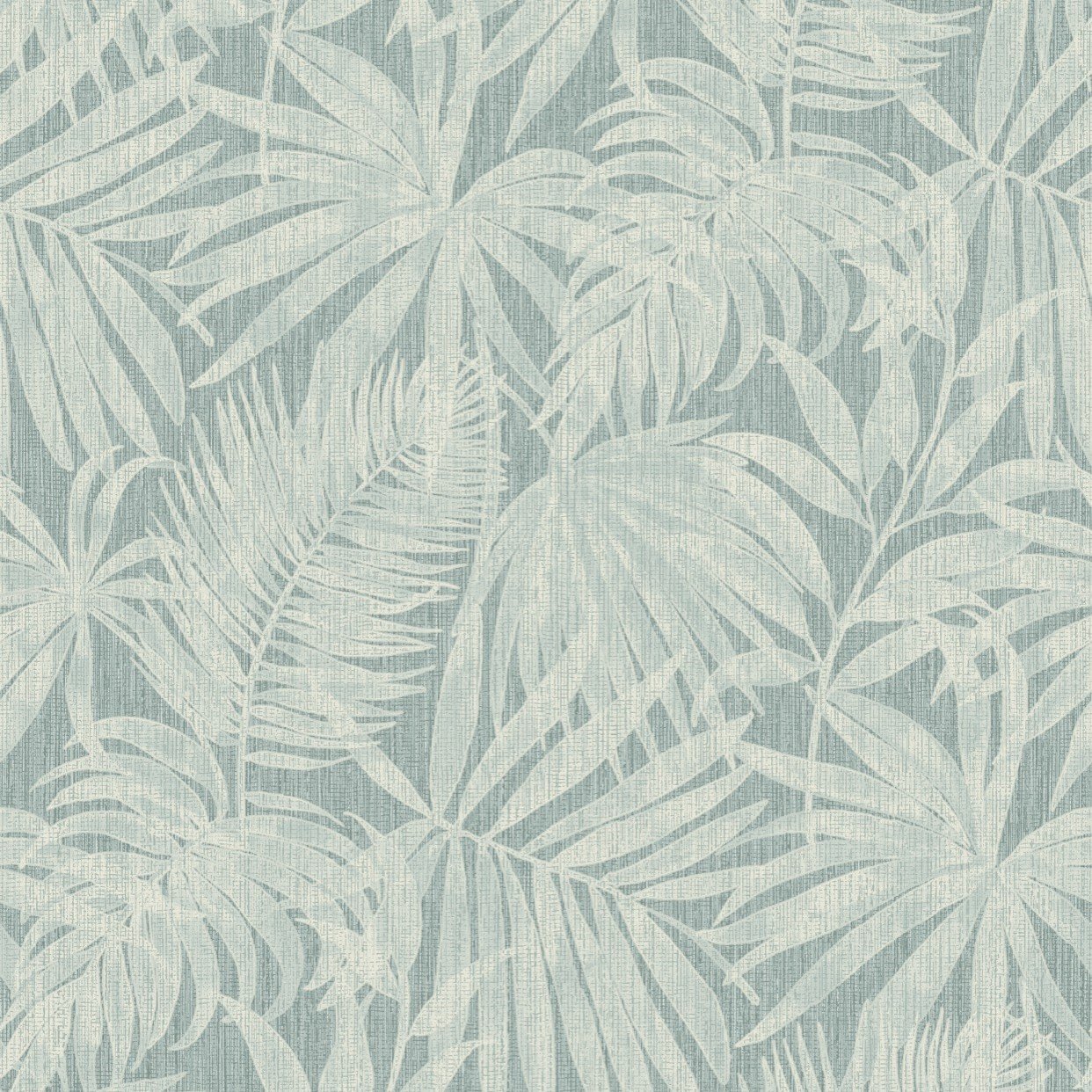 Grandeco Boutique Tropical Palm Leaf PVC-free Eco Wallpaper - Blue