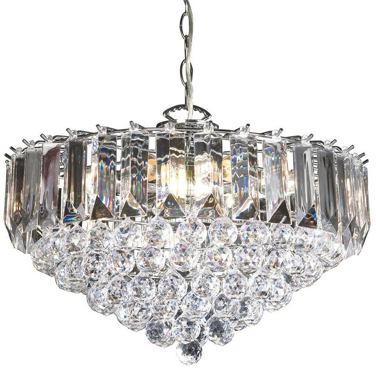 Loops Direct Steel and Acrylic 6 Light Ceiling Pendant - Chrome