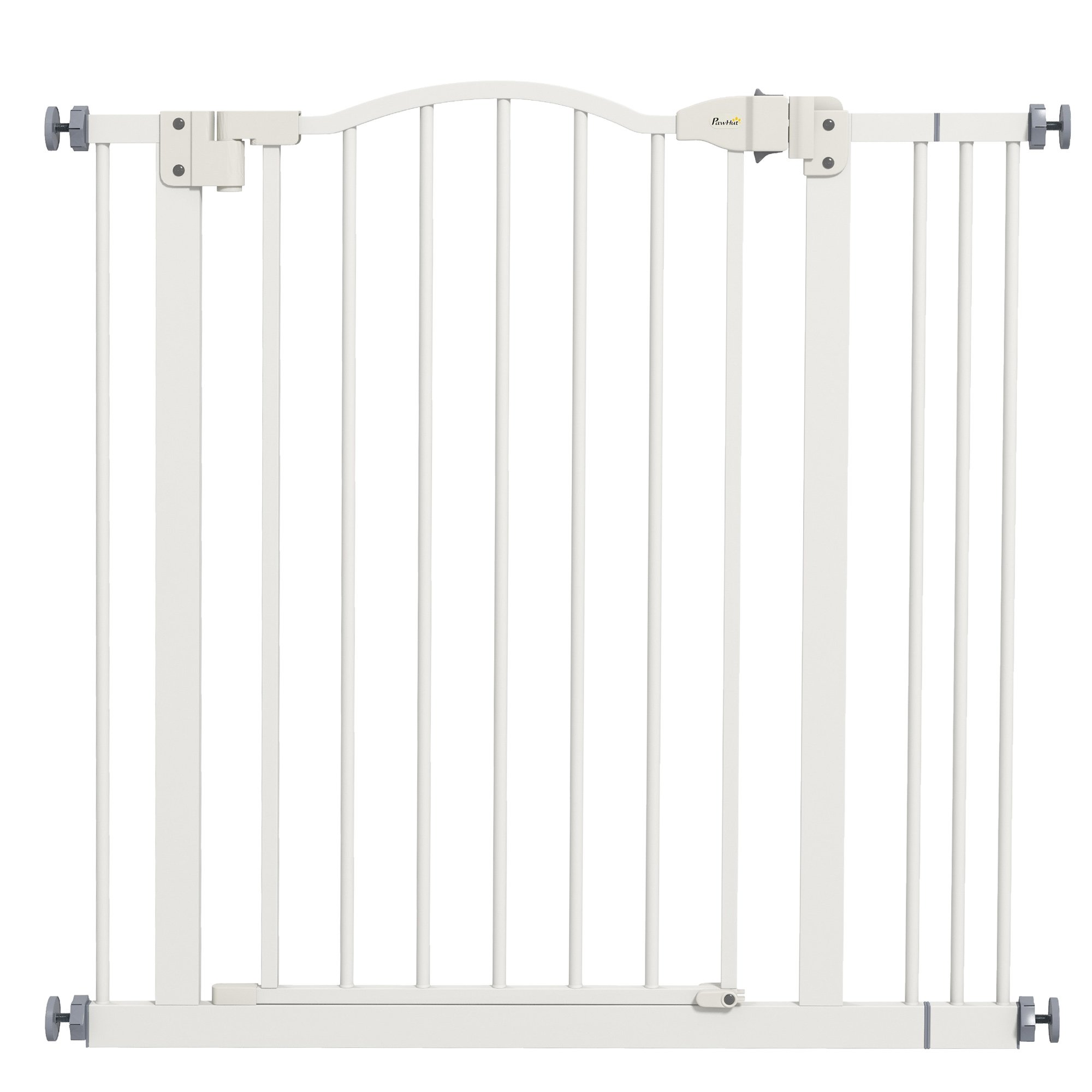 PawHut Adjustable Pressure Fit Auto Close Dog Stair Gate - 74-87cm - White