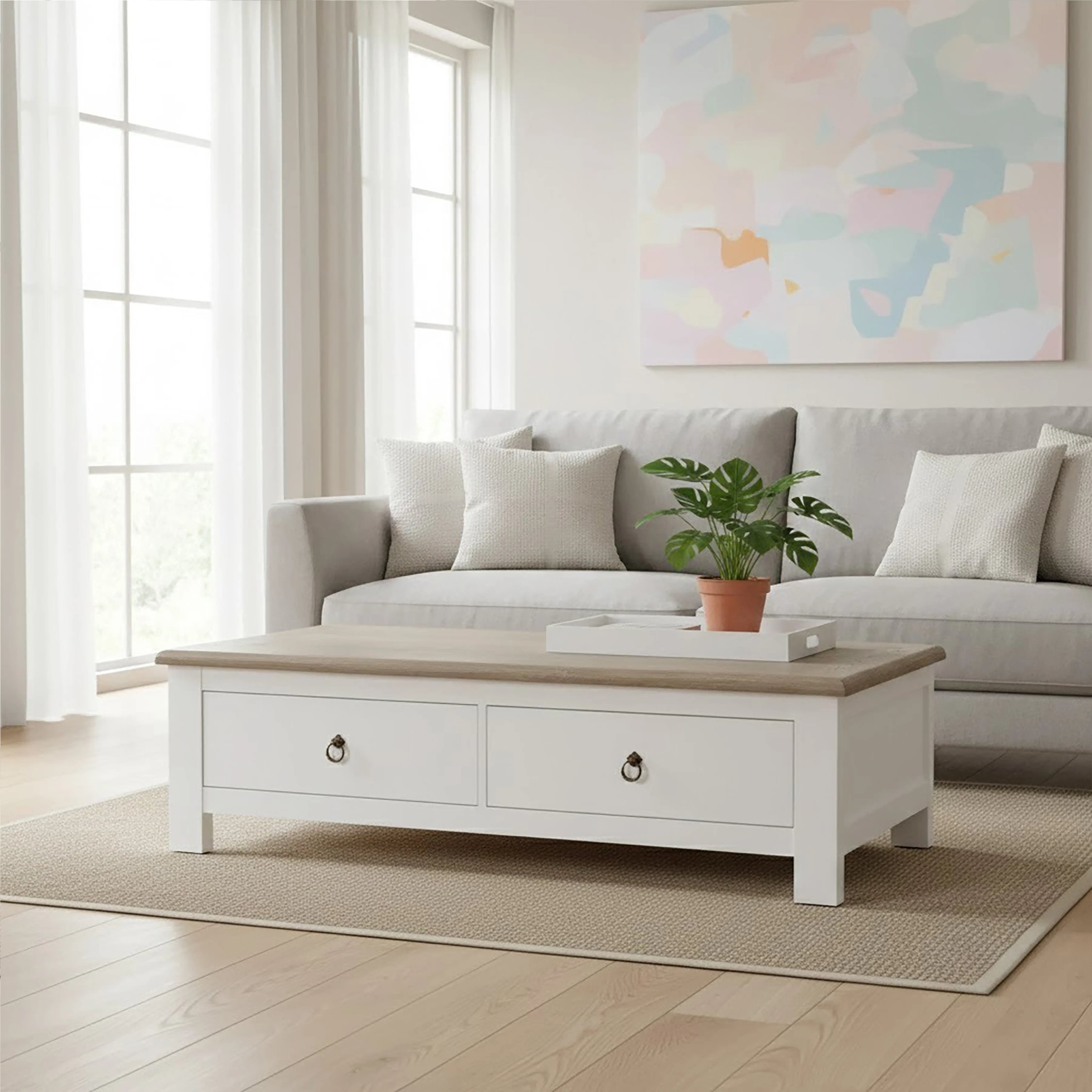 Orsina Hampstead Solid Wood Coffee Table - White