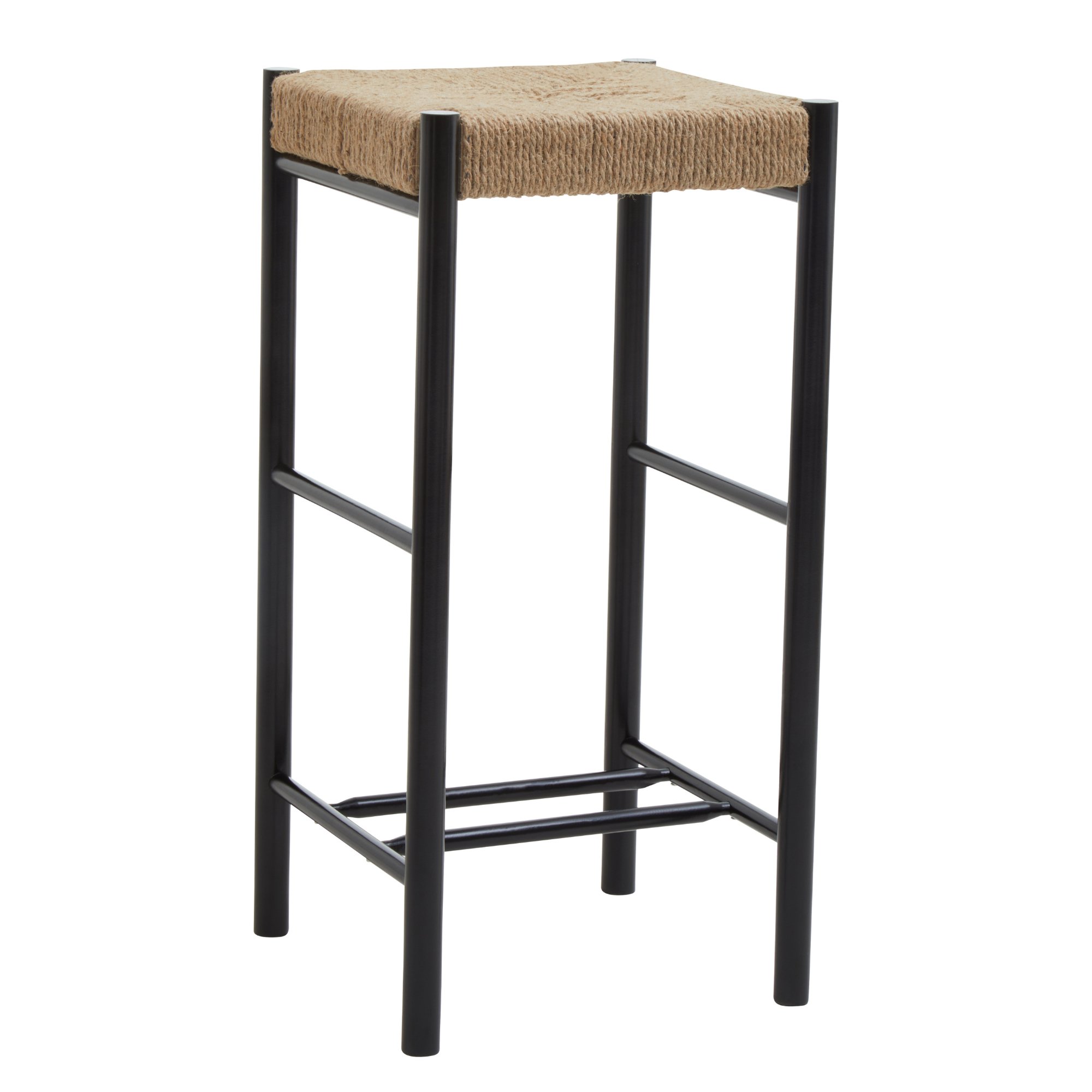 Orsina Bandar Rope and Beechwood Bar Stool – Natural and Black