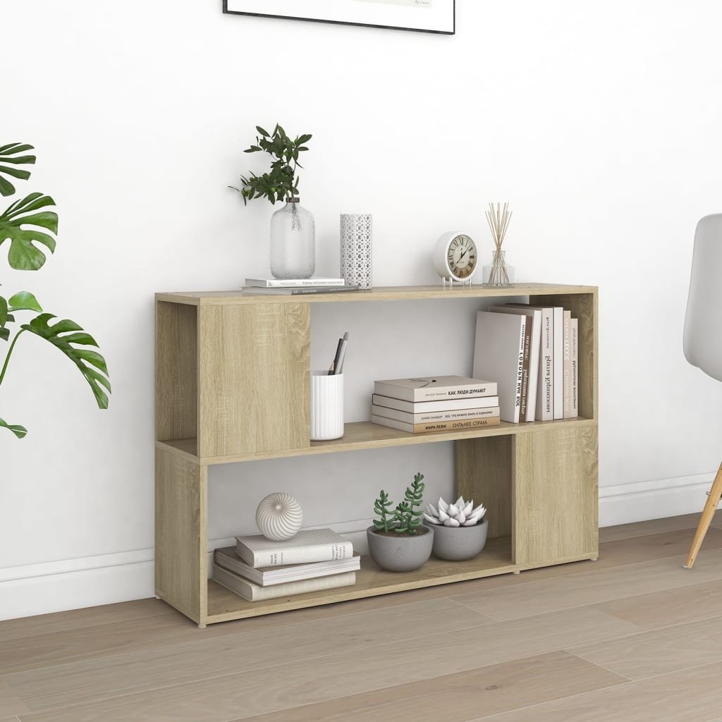 Walplus Engineered Wood Book Cabinet - Light Oak - 100 x 24 x 63 cm