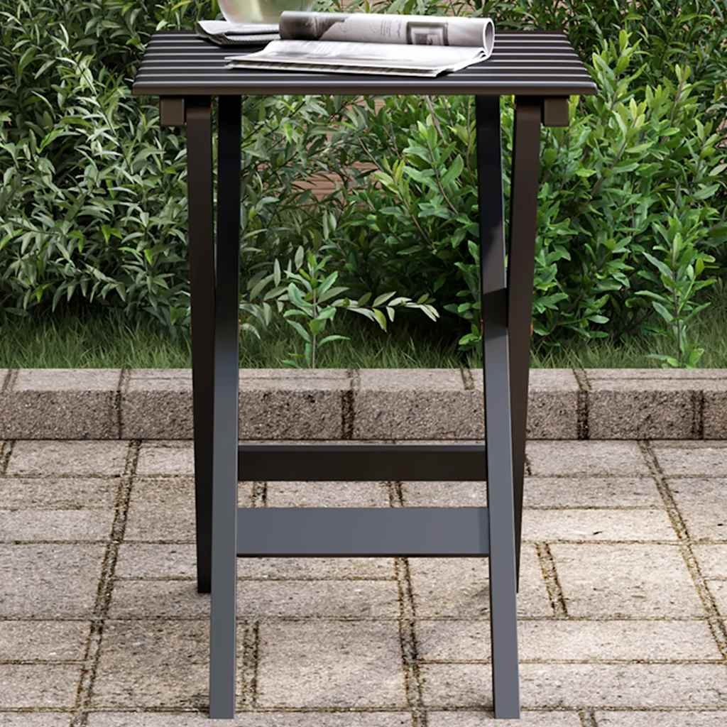Walplus Poplar Wood Side Table Foldable - Black - 60 x 35 x 5 cm