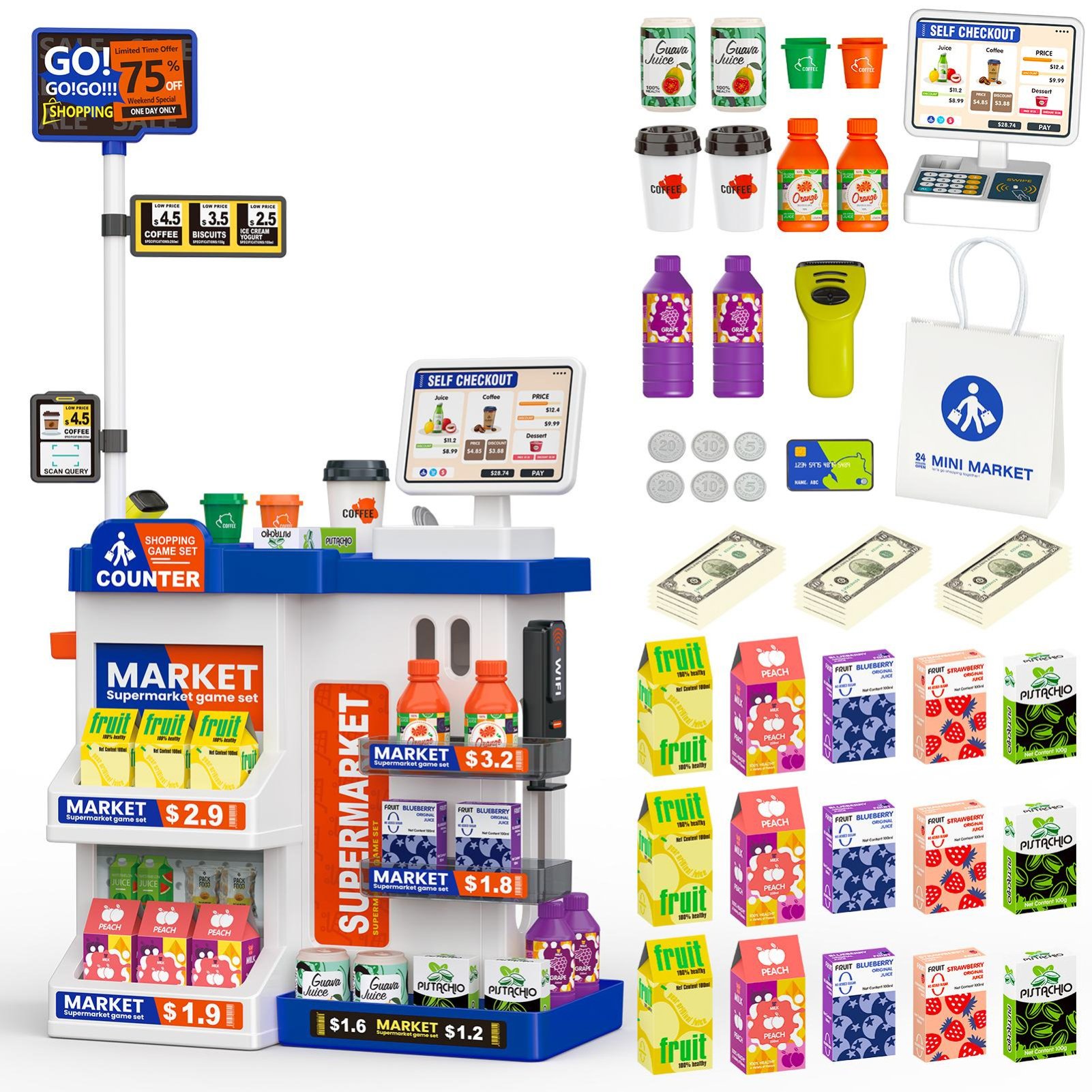 deAO  Supermarket Playset - Blue