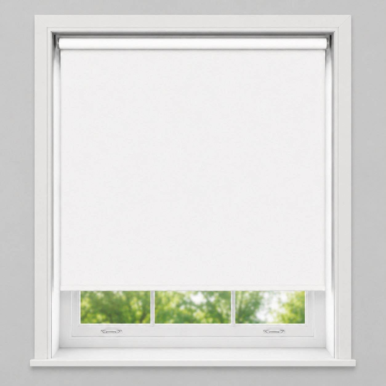 New Edge Blinds White No Drill Blackout Roller Blind - 45cm x 165cm