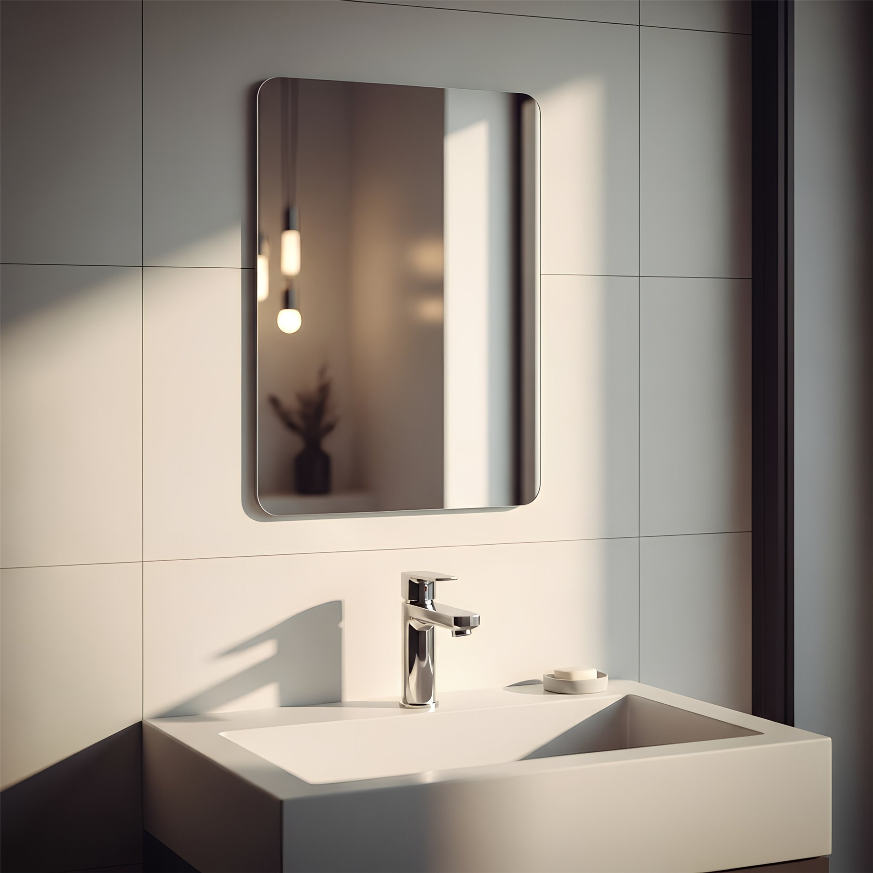 Harbour Housewares Self Adhesive Glass Wall Mirror - 30 x 40cm