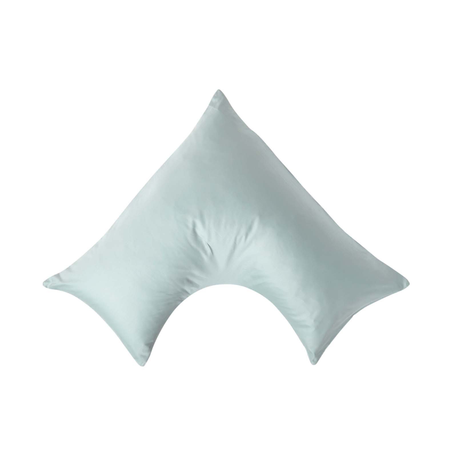 Homescapes Organic Egyptian Cotton Sateen V Shaped Pillowcase - Duck Egg