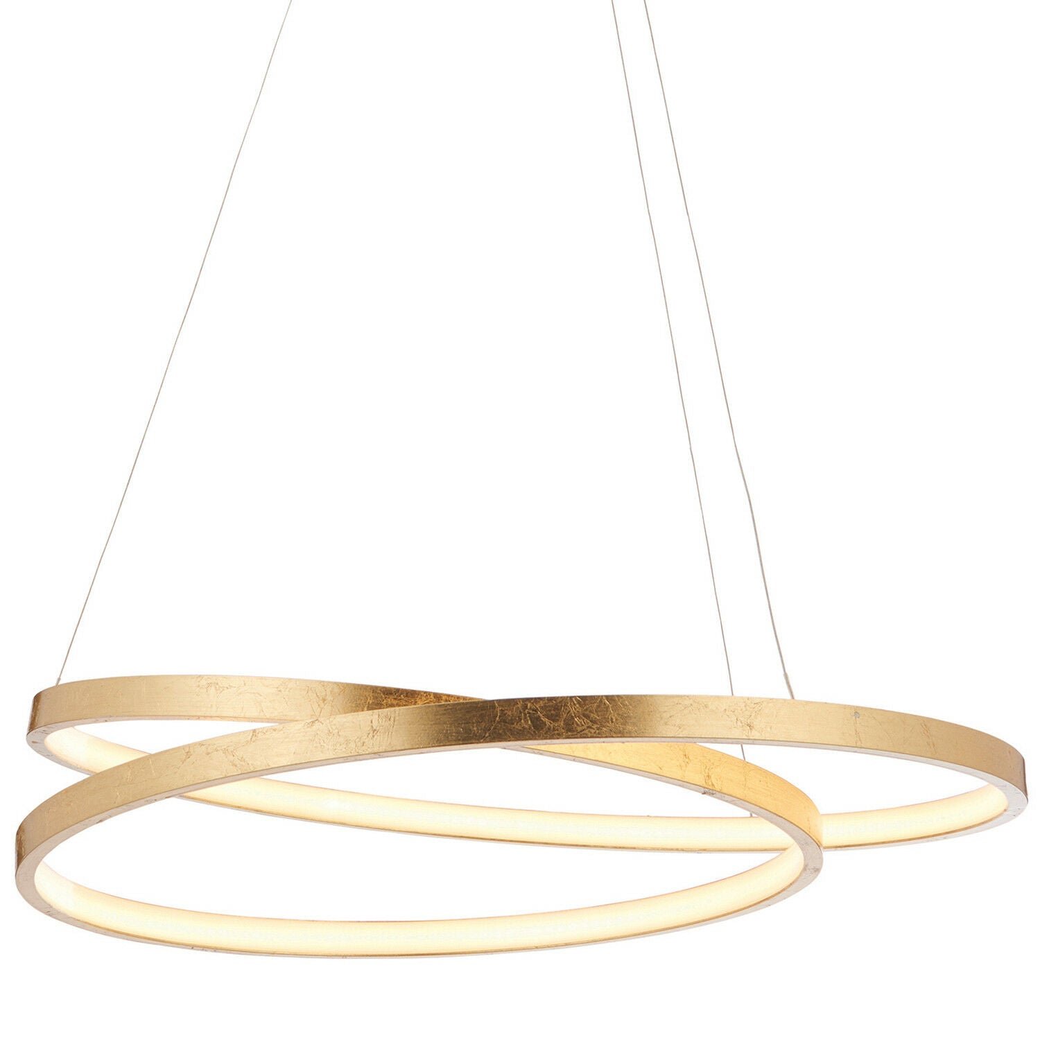 Loops Direct Acrylic LED Ceiling Pendant - Gold Leaf and Frosted Acrylic
