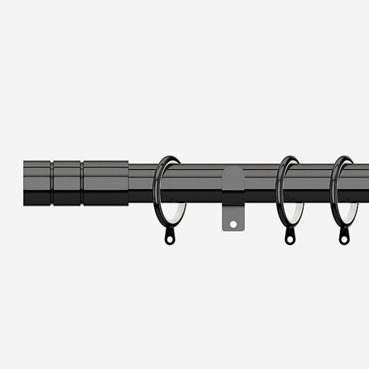 New Edge Blinds Black Nickel 28mm Barrel Fixed Metal Curtain Pole - 75cm