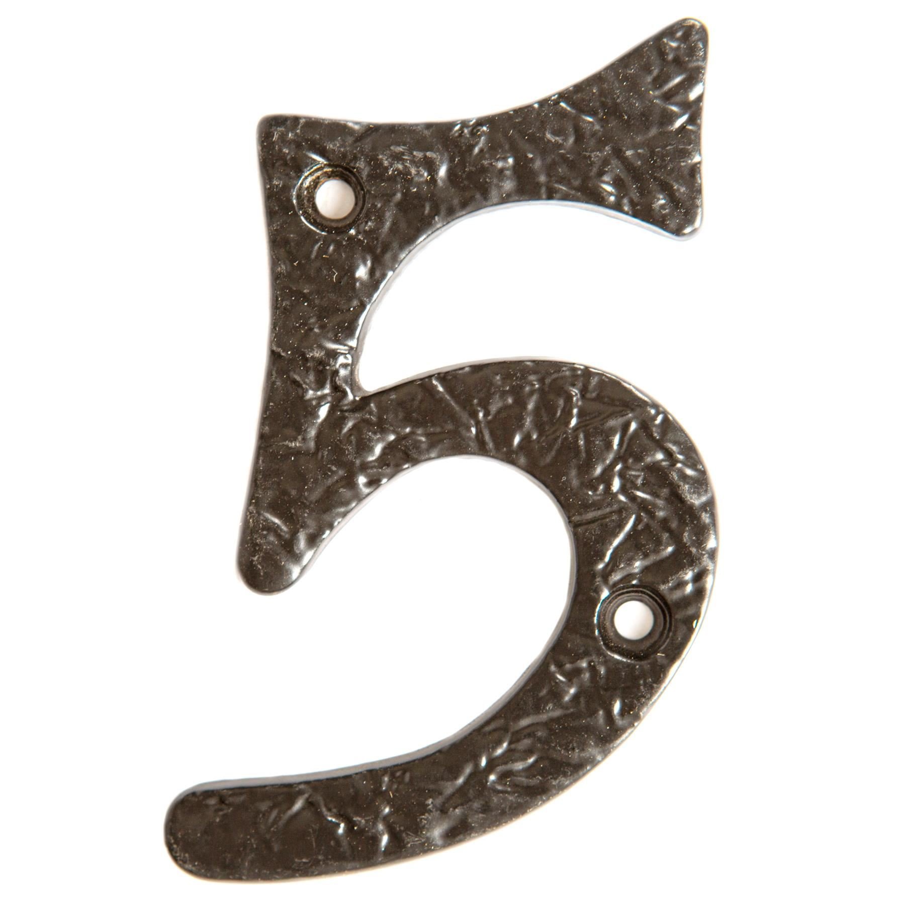 Hammer & Tongs Rustic Iron Numeral - Number 5 - Raw