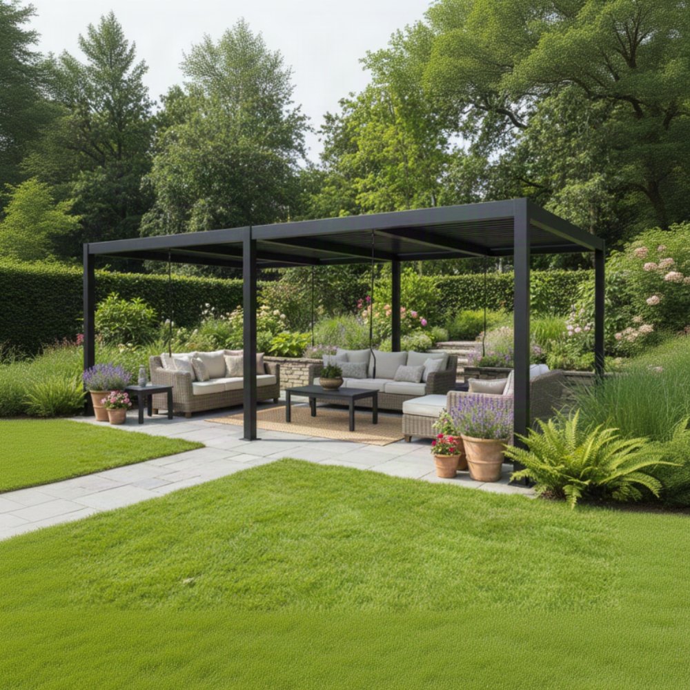 Furniture Maxi Berlin Plus 3m x 6m Pergola 4 Side Blinds - Grey