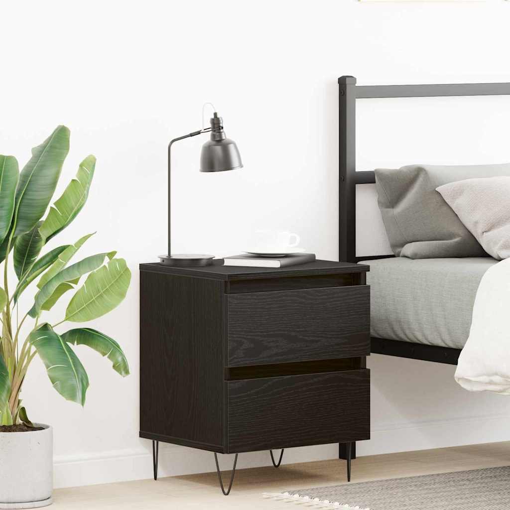 Walplus 2 Drawer Bedside Table - Dark Oak - 40 x 35 x 50 cm