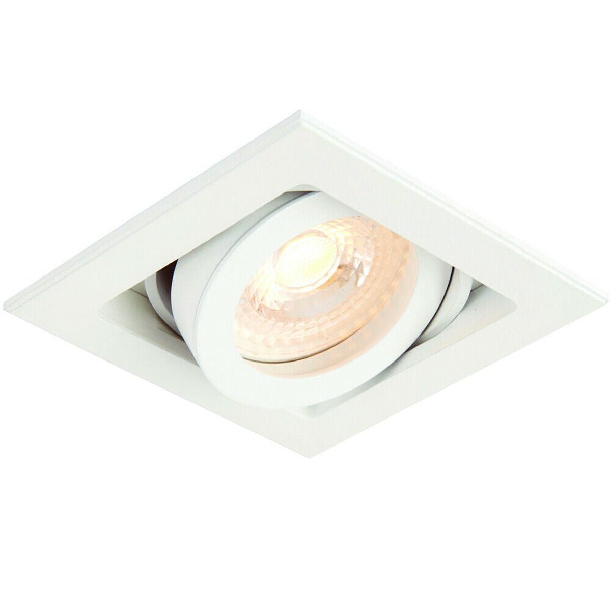 Loops Direct Die Cast Aluminium Adjustable Square Downlight - White
