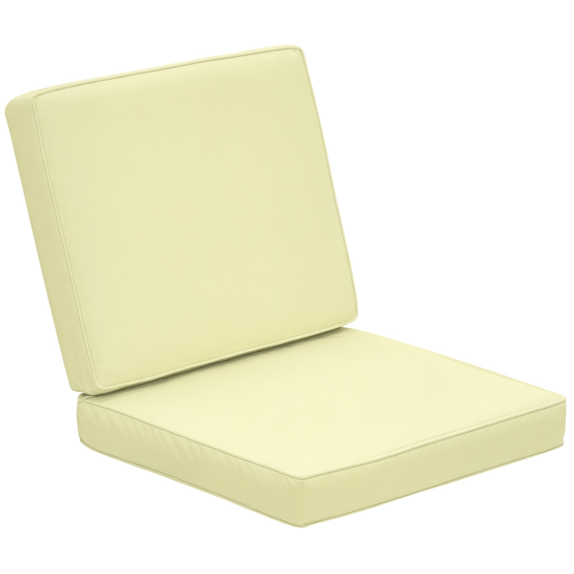 Outsunny 2-Piece Garden Seat and Back Cushion Set - Cream