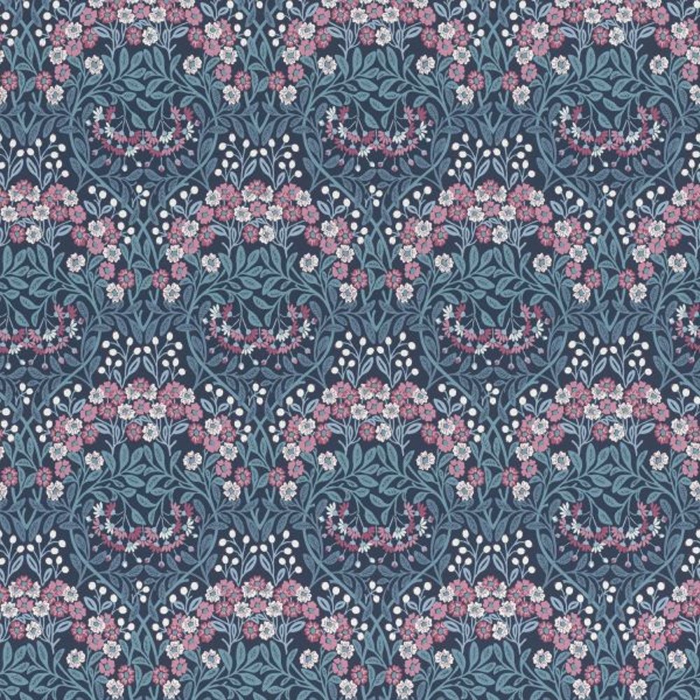 Rasch Sophia Floral Vinyl Wallpaper - Blue & Pink