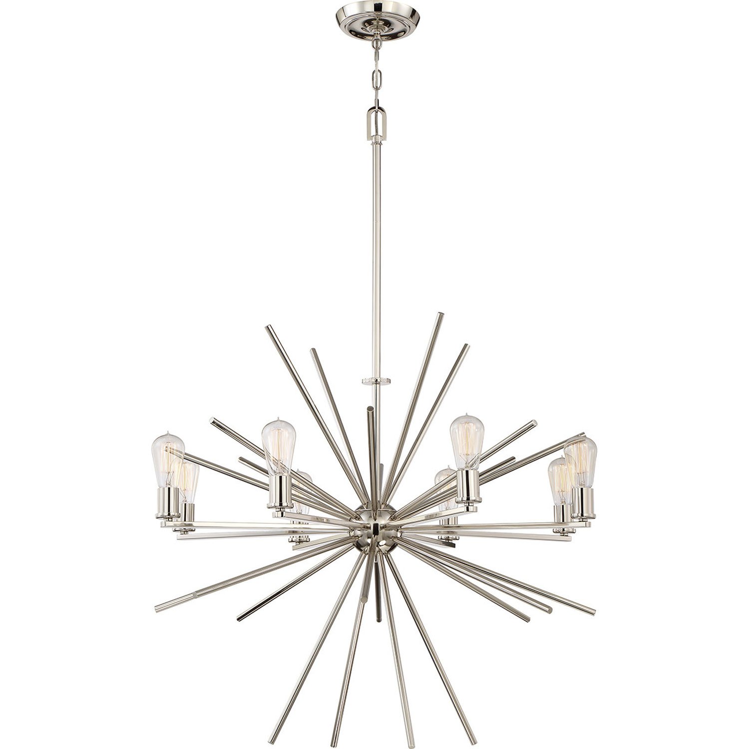 Elstead Carnegie 8 Arm Chandelier - Silver