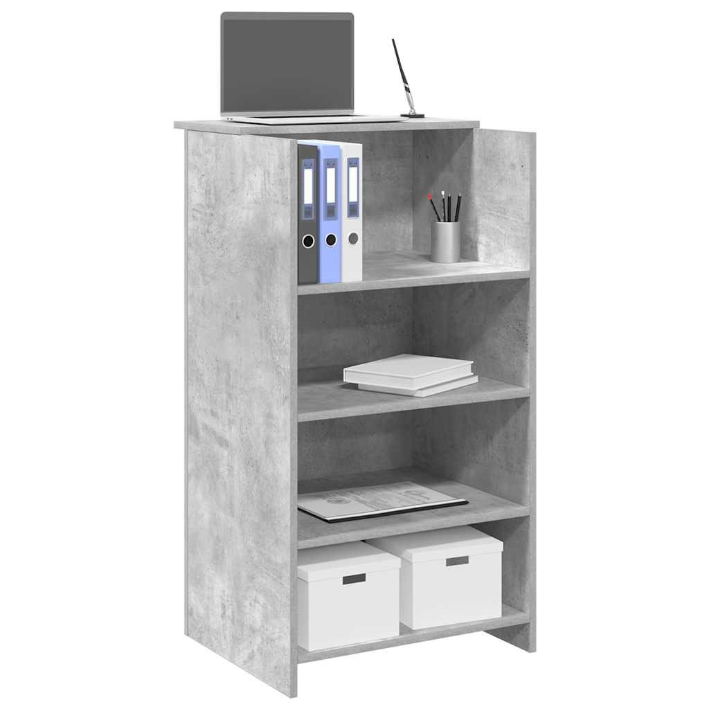 Walplus Engineered Wood Reception Desk - Granite Grey - 55 x 50 x 103.5 cm