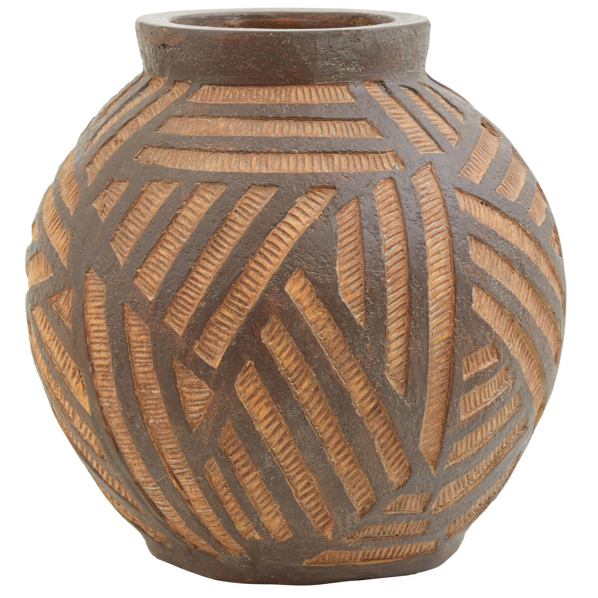 Orsina Darnell Round Vase - Brown