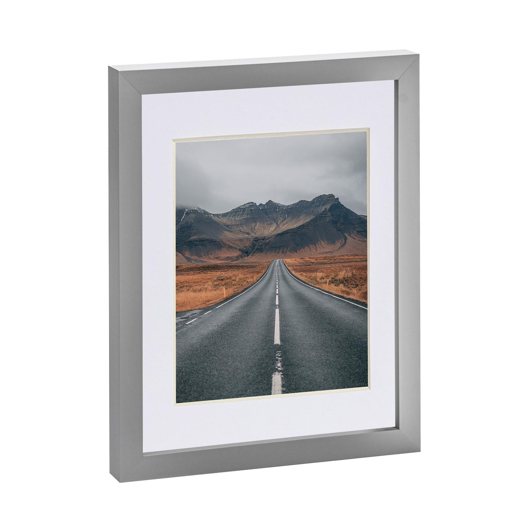 Nicola Spring 8 x 10" Photo Frame with 5 x 7" White Mount - Grey