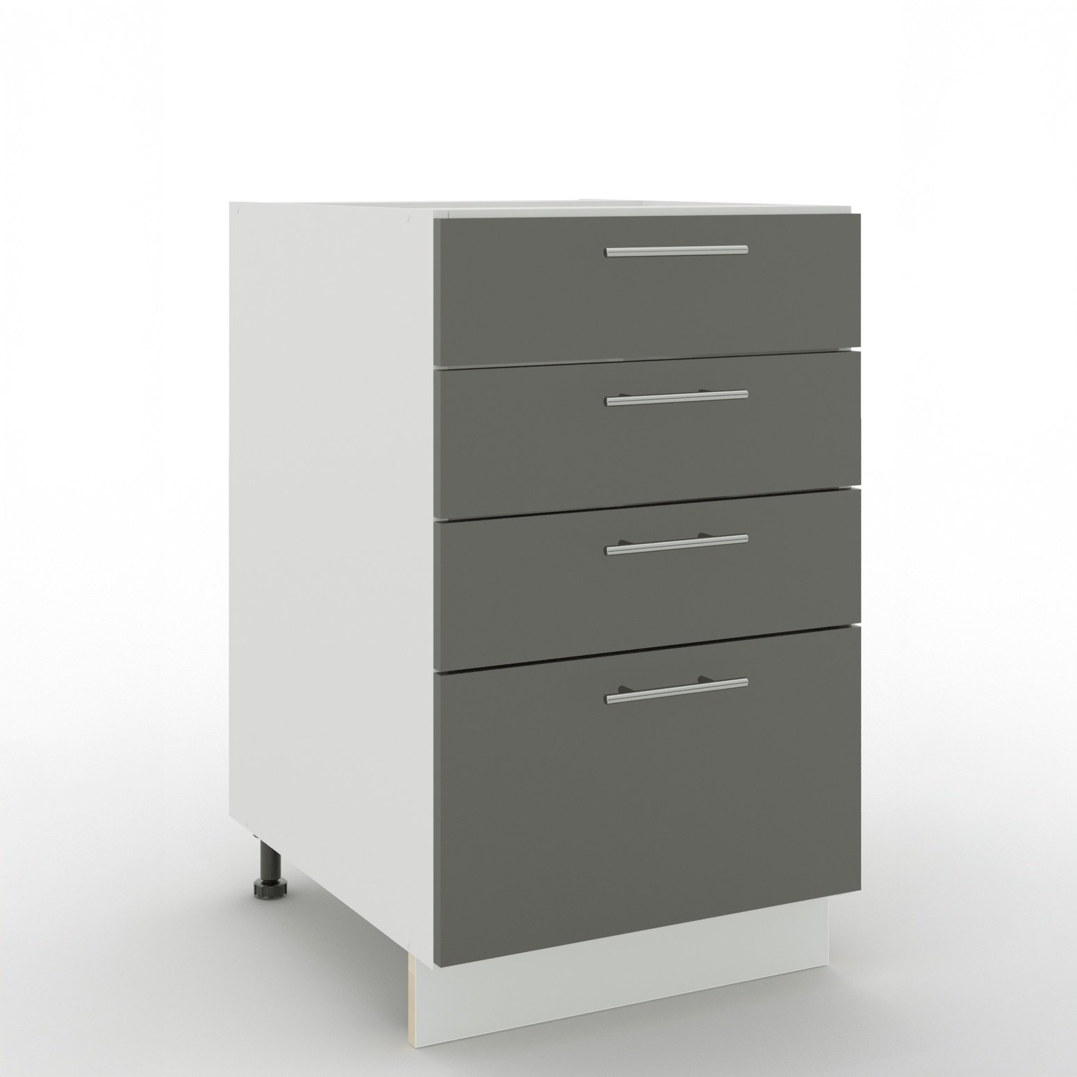 JD Greta 500mm Adjustable Leg Drawer Cabinet with Drawer Fronts - Grey Matt