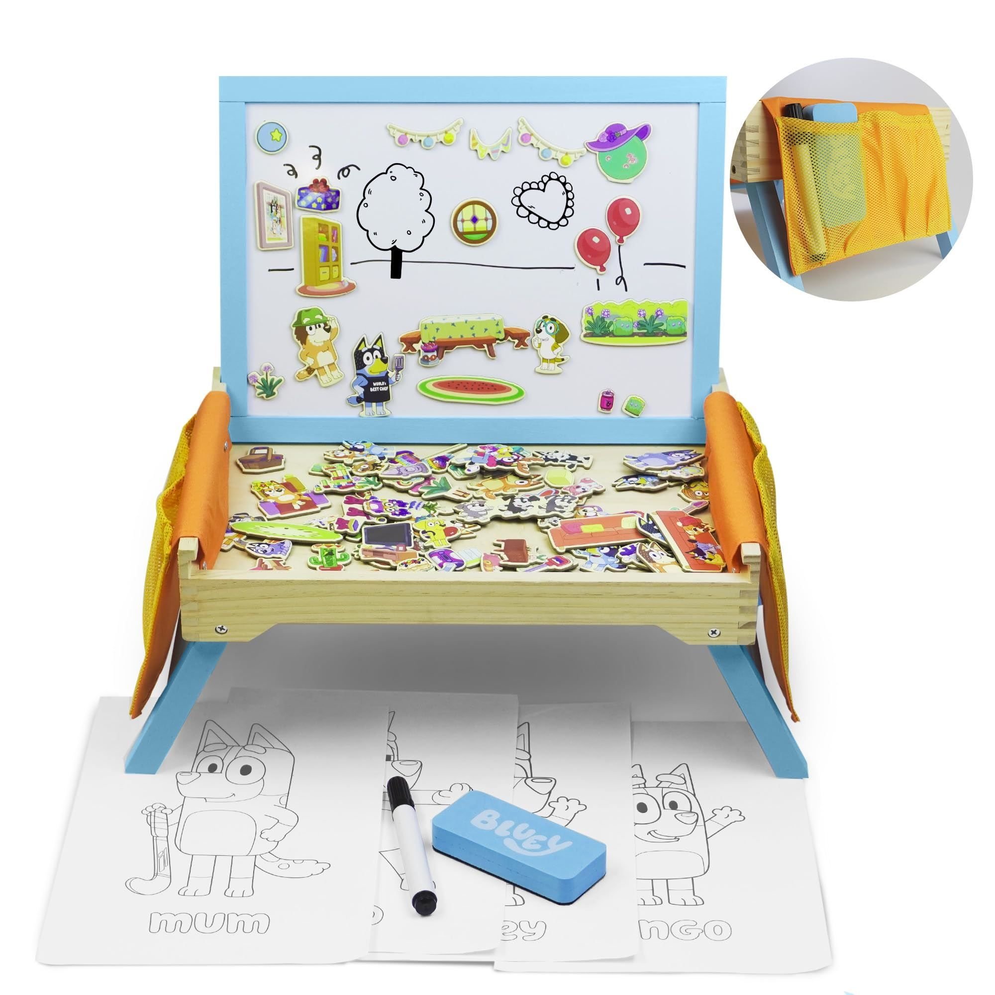 Bluey Creation Station 2 In 1 Magnetic Whiteboard And Lap Tray - Multicoloured