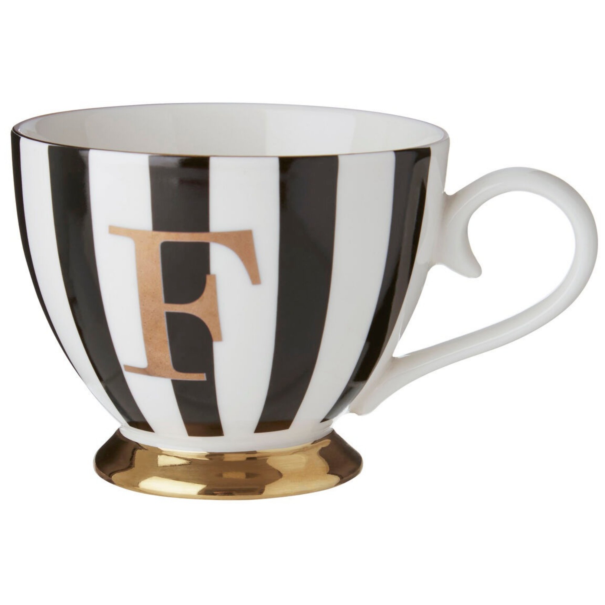 Orsina Duchess F Monogram Mug – Black and White