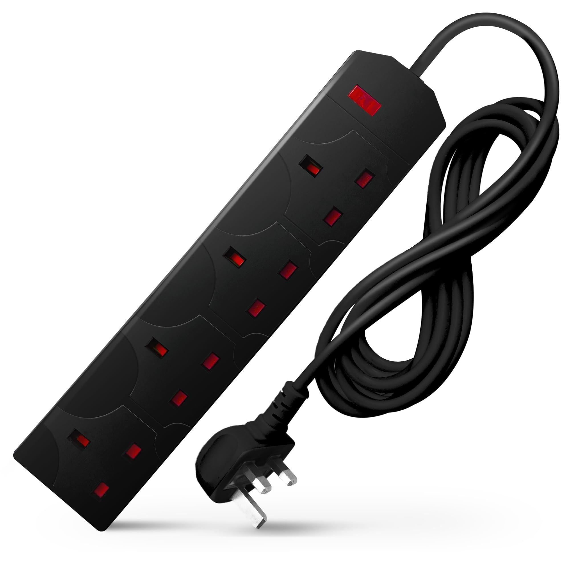 Desiretech 4 Gang Extension Lead - 5 Metre - Black