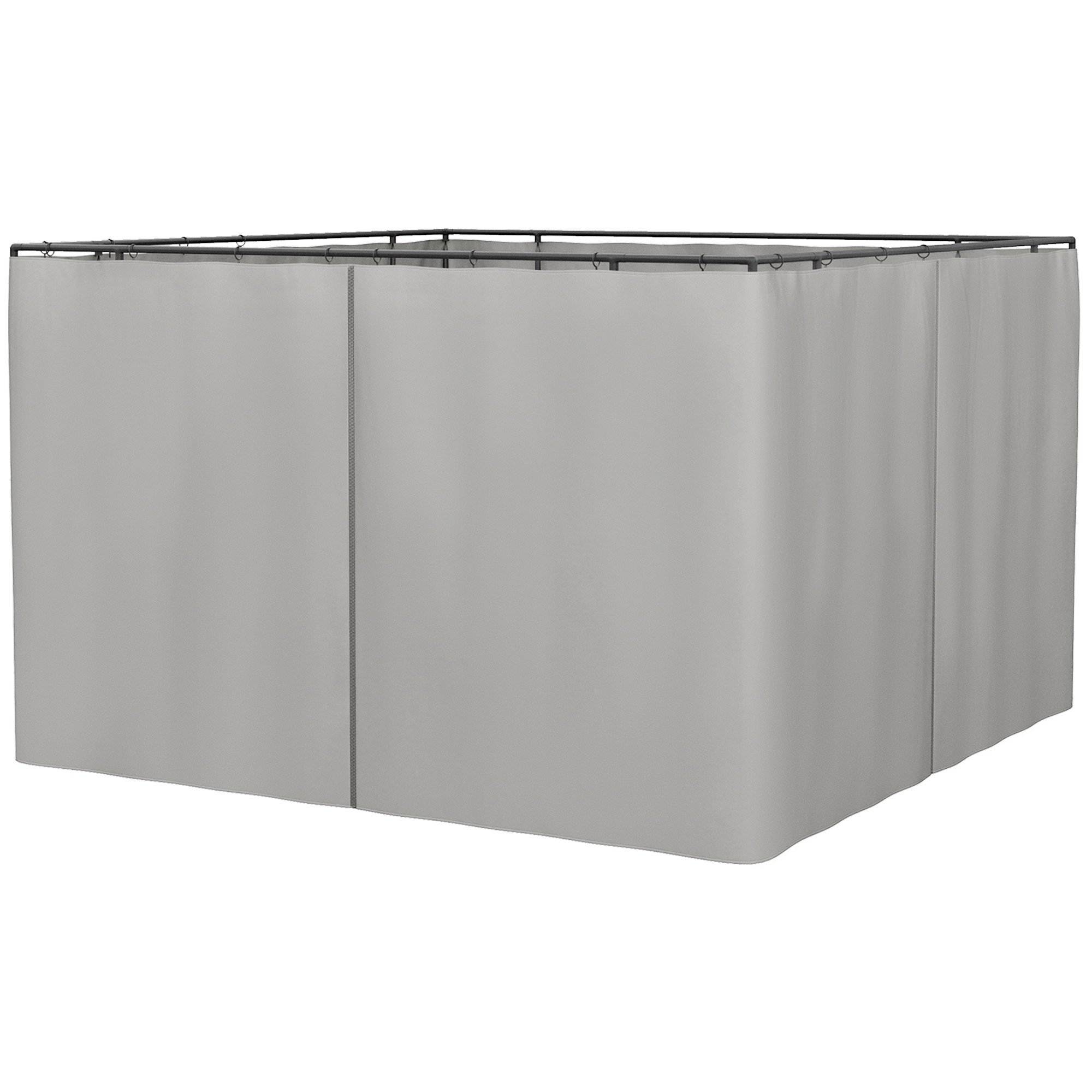 Outsunny Polyester Gazebo Privacy Curtain Panels – Light Grey