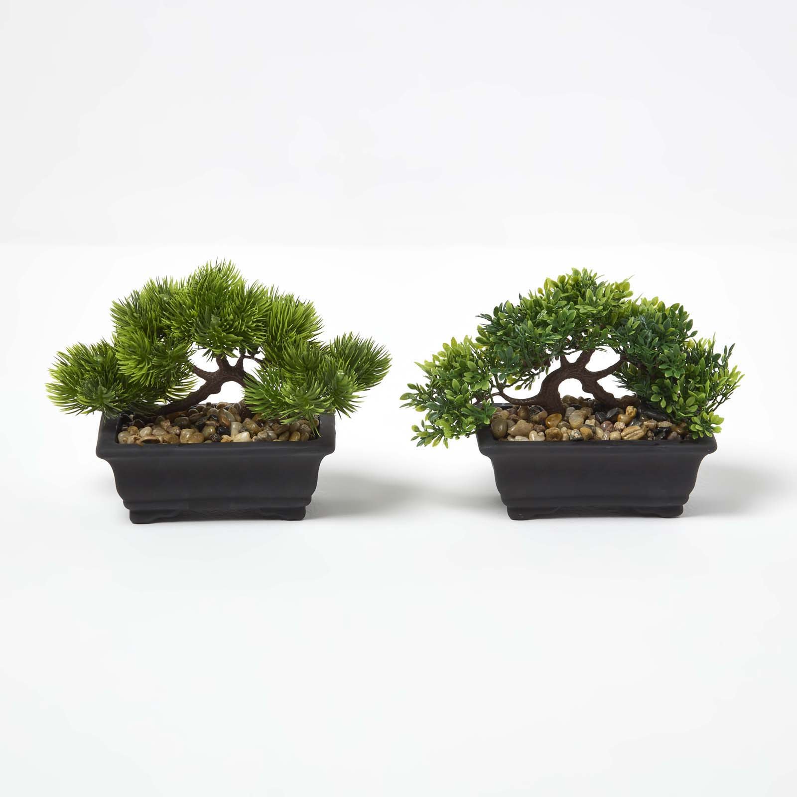 Homescapes Artificial Bonsai Trees in Decorative Pots - Green