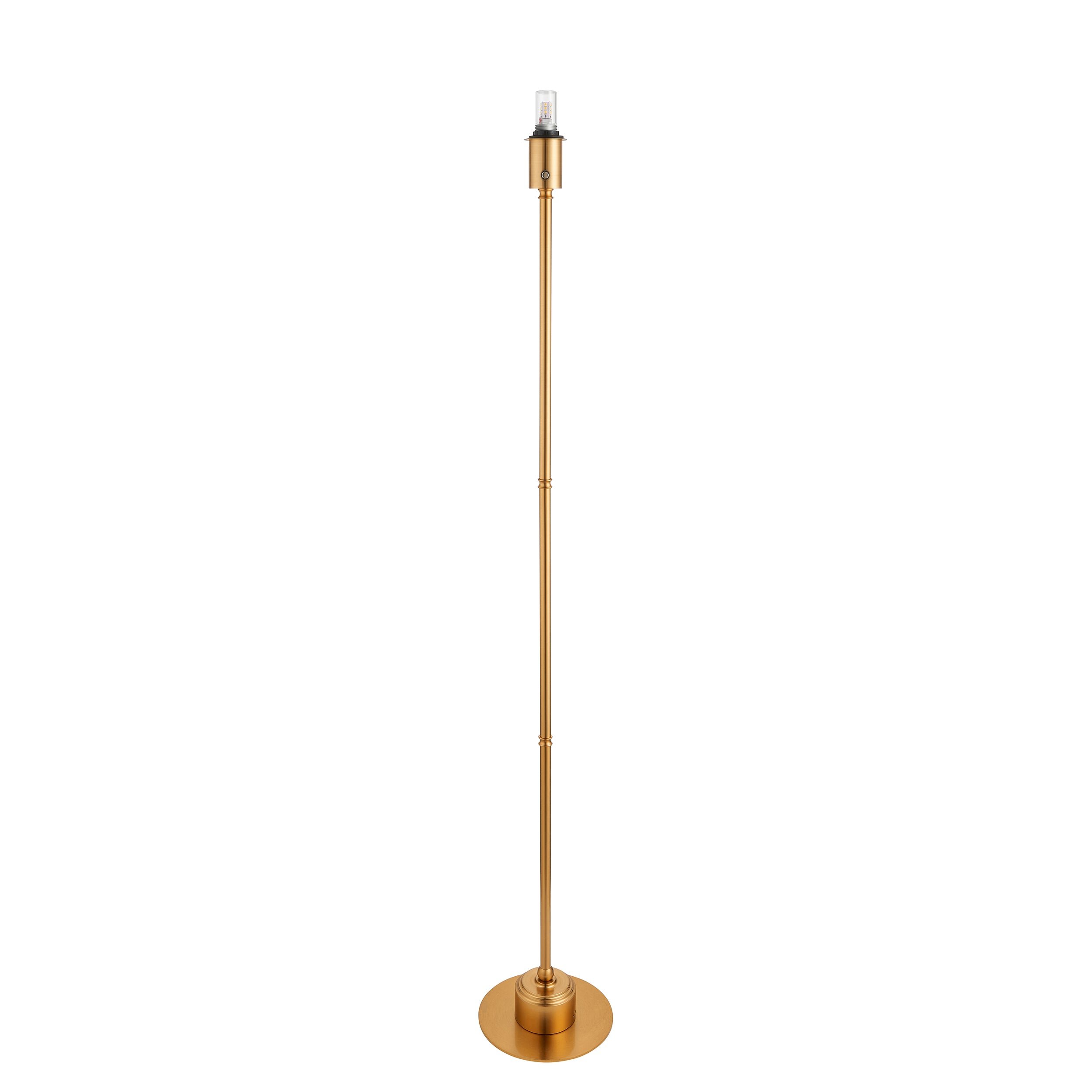 Loops Direct 20cm Steel Floor Lamp LED Rechargeable - Brushed Aged Brass