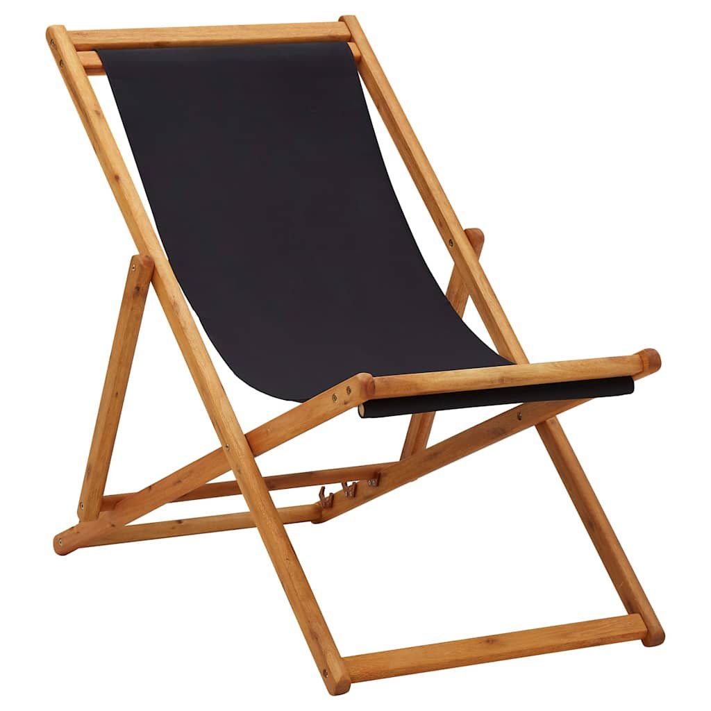 Walplus Eucalyptus Wood Folding Chair - Black