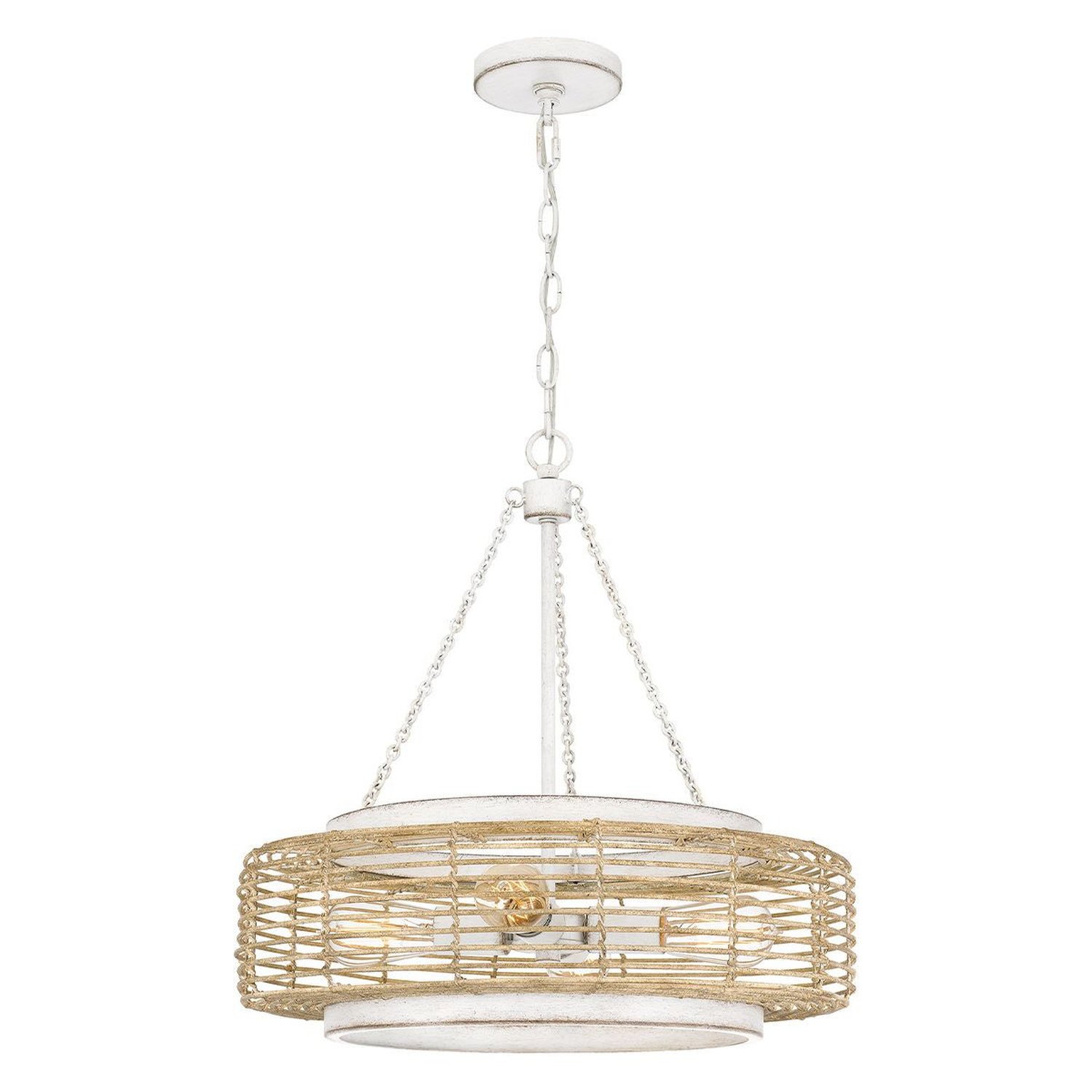 Elstead Quoizel 4 Arm Pendant Light - Antique white