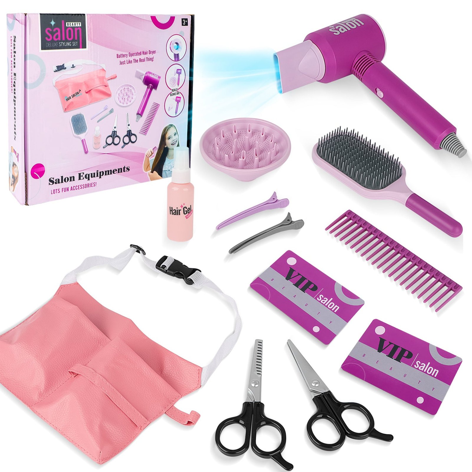 deAO Pretend Makeup And Hairdressing Play Set - Purple