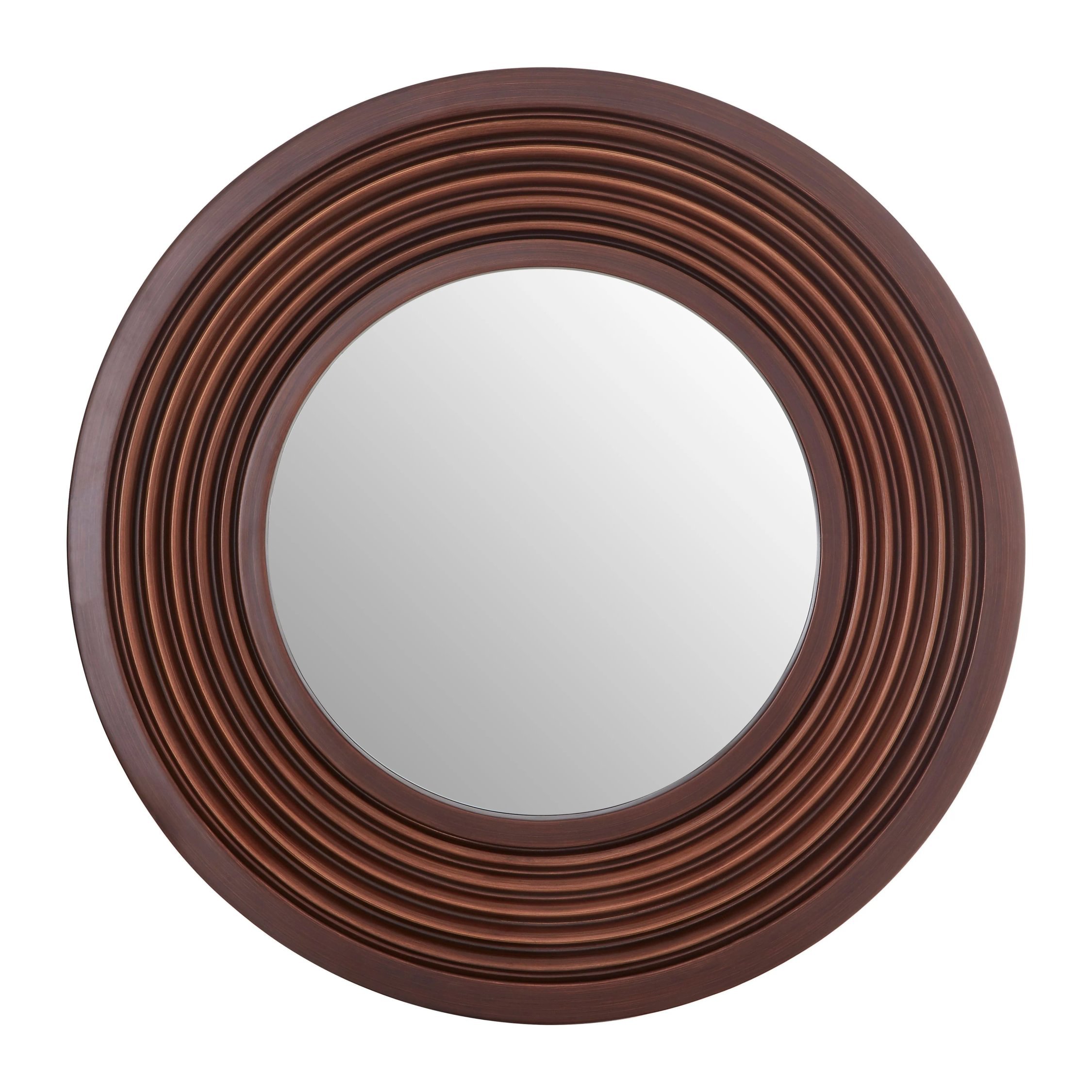 Orsina Cocoa Concentric Frame Round Wall Mirror – Brown