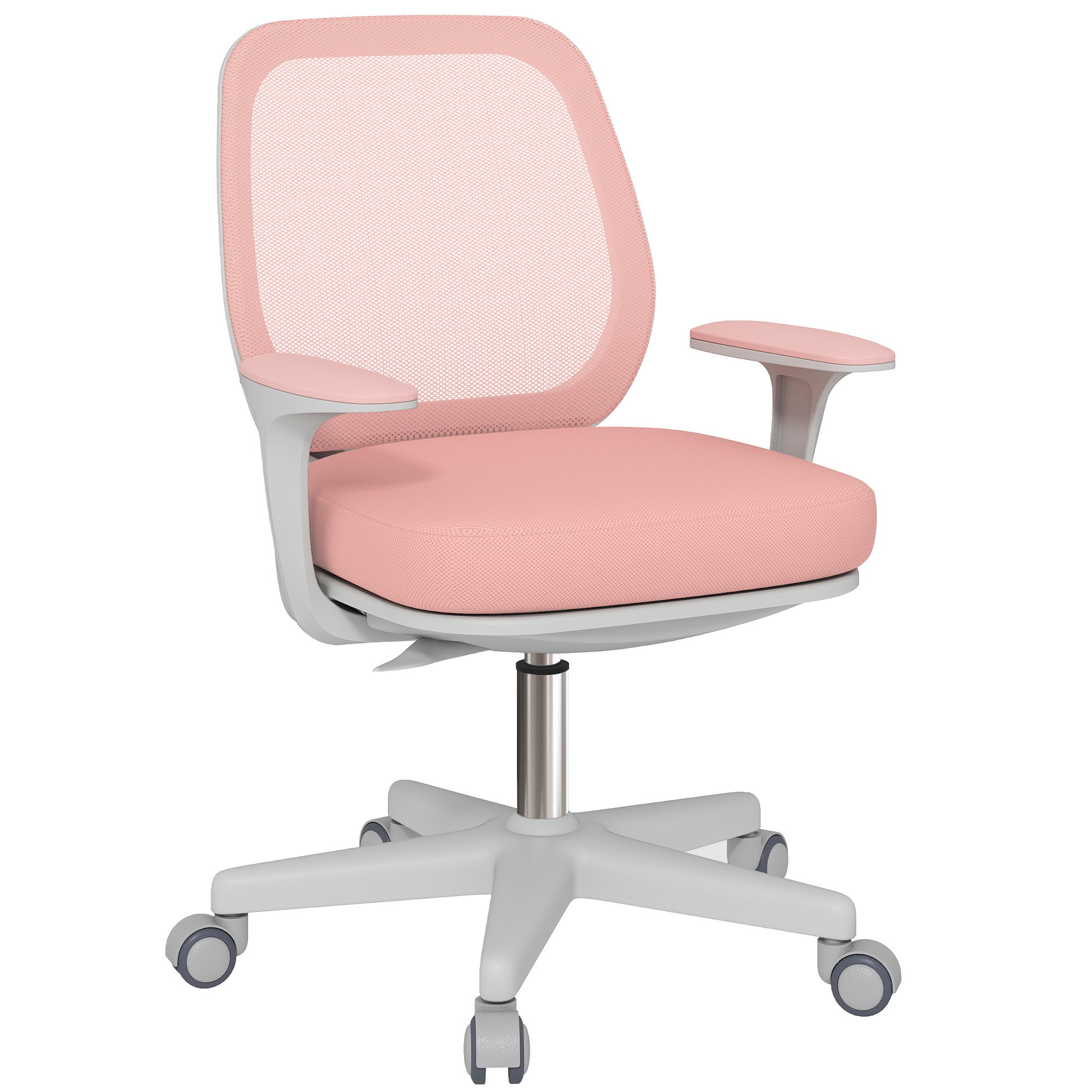Vinsetto Breathable Mesh Swivel Office Chair with Adjustable Height - Pink