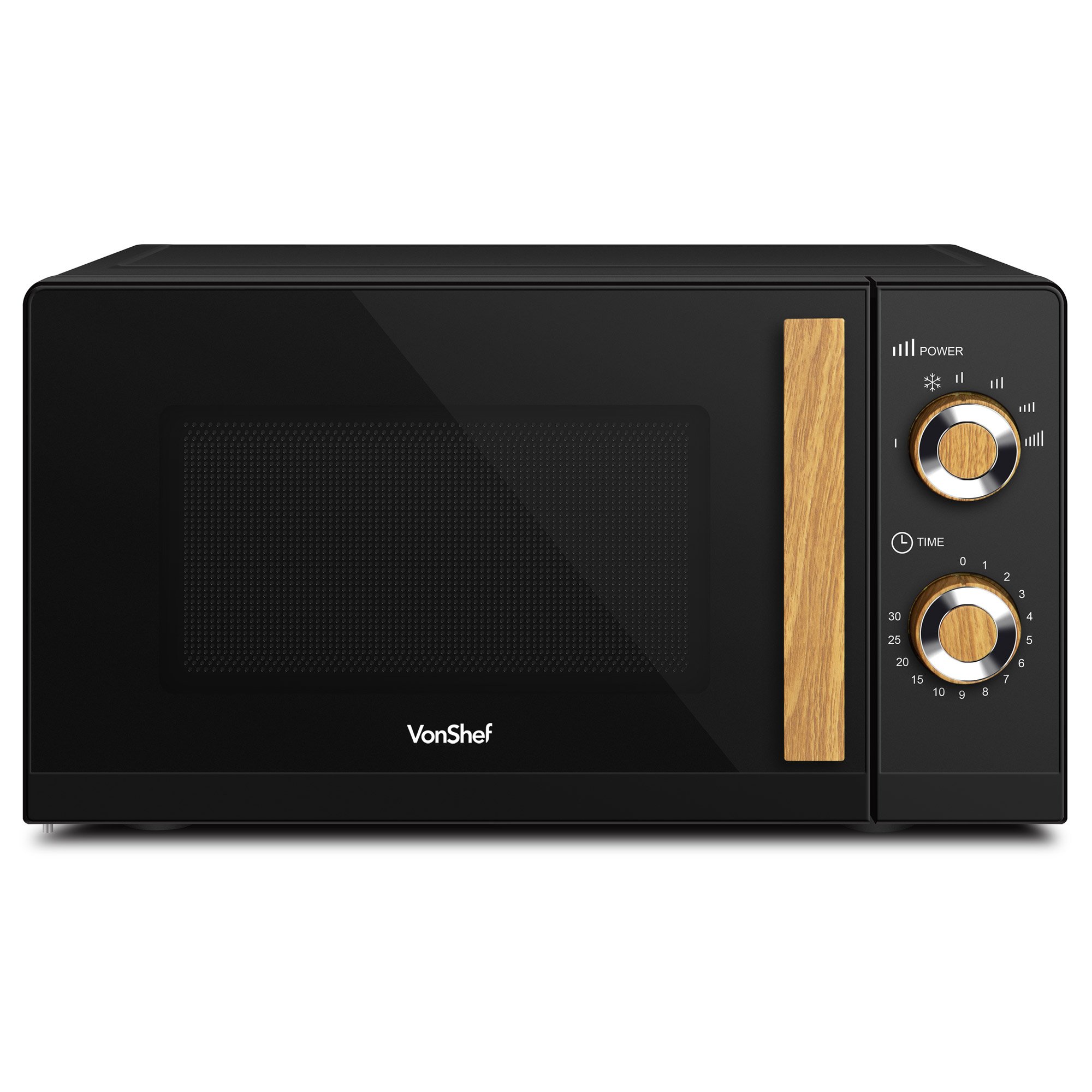 VonShef Fika 20L Microwave - Black & Wood