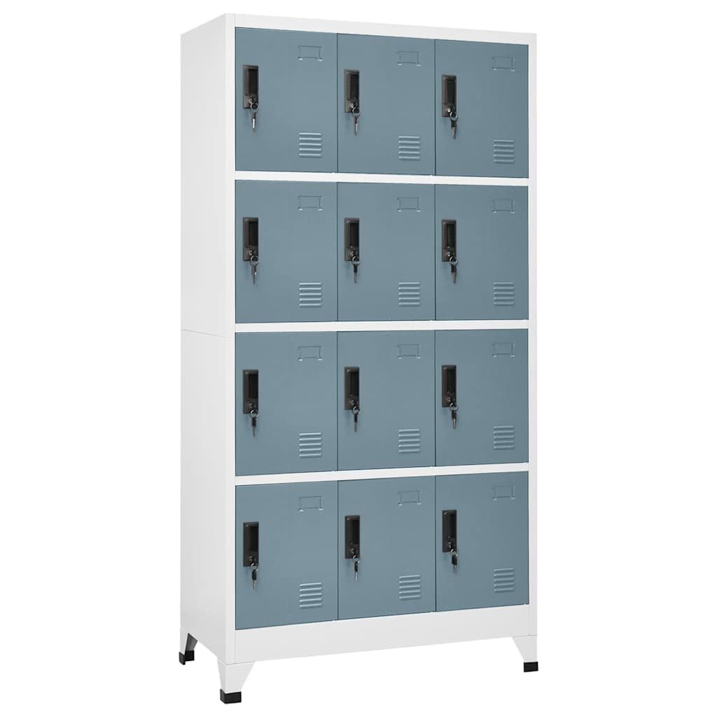 Walplus Steel Locker Cabinet - Grey - 90 x 45 x 180 cm