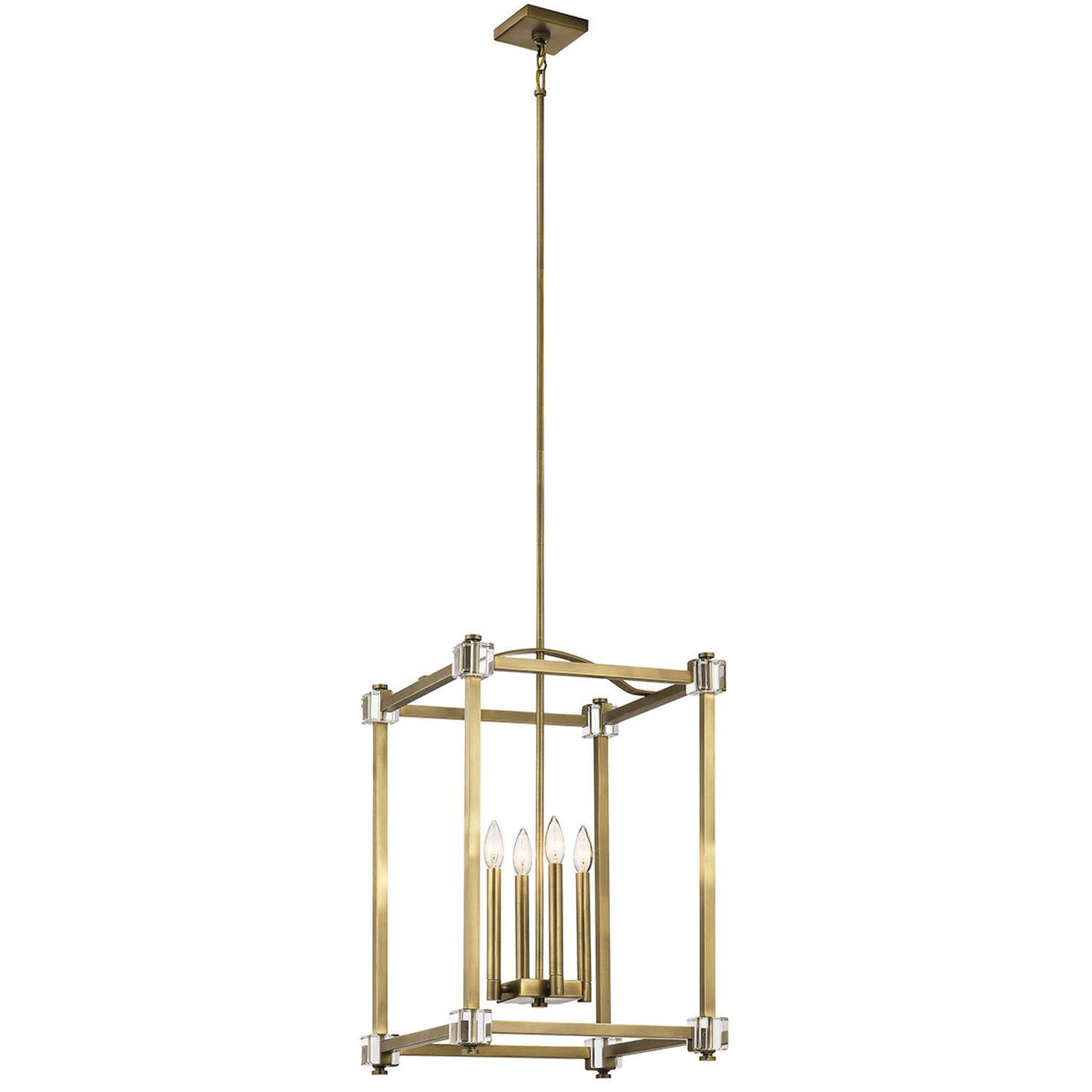 Elstead Cayden 4 Arm Pendant Light - Natural Brass