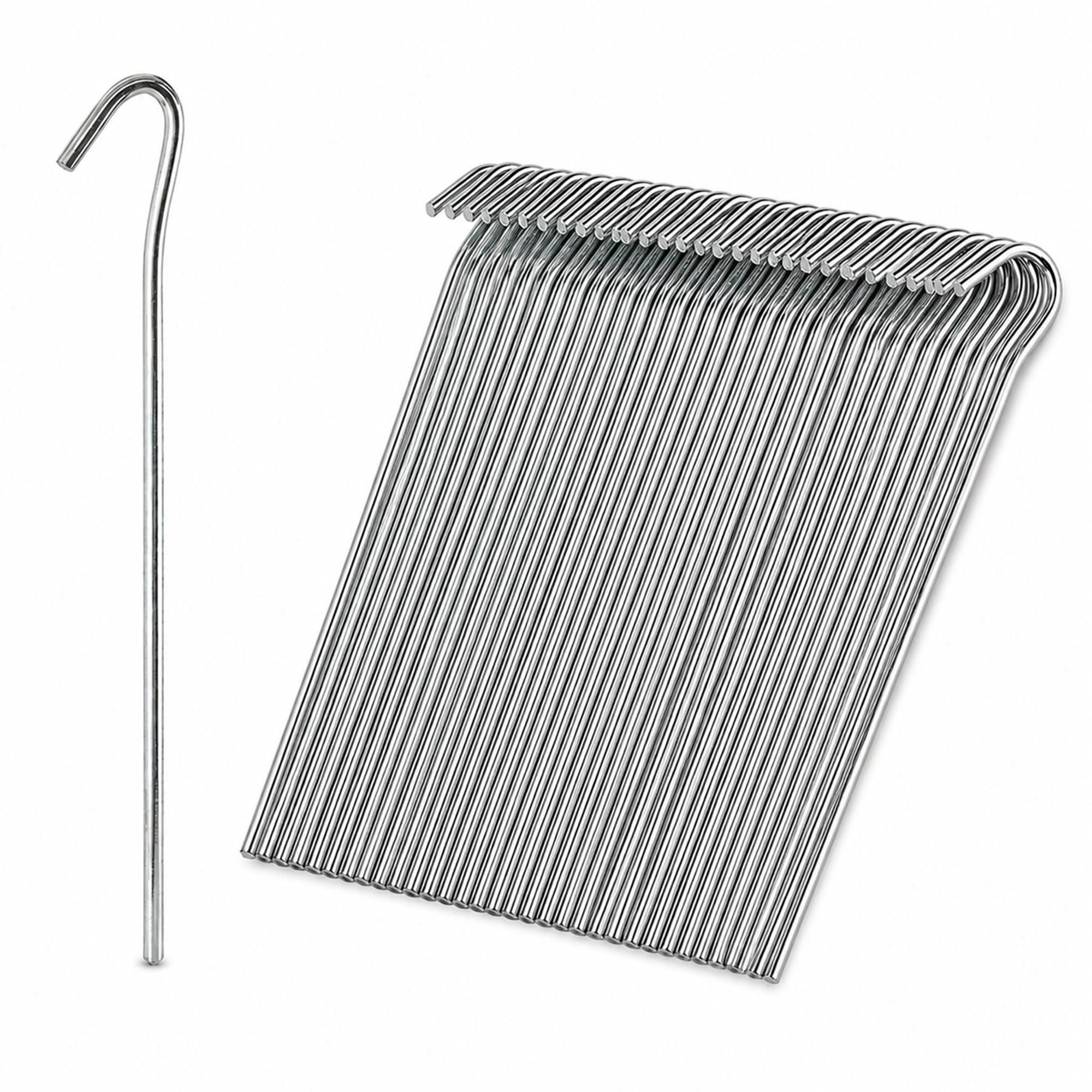 Keplin Pack of 40 Galvanised Alloy Steel Tent Pegs 23cm - Silver