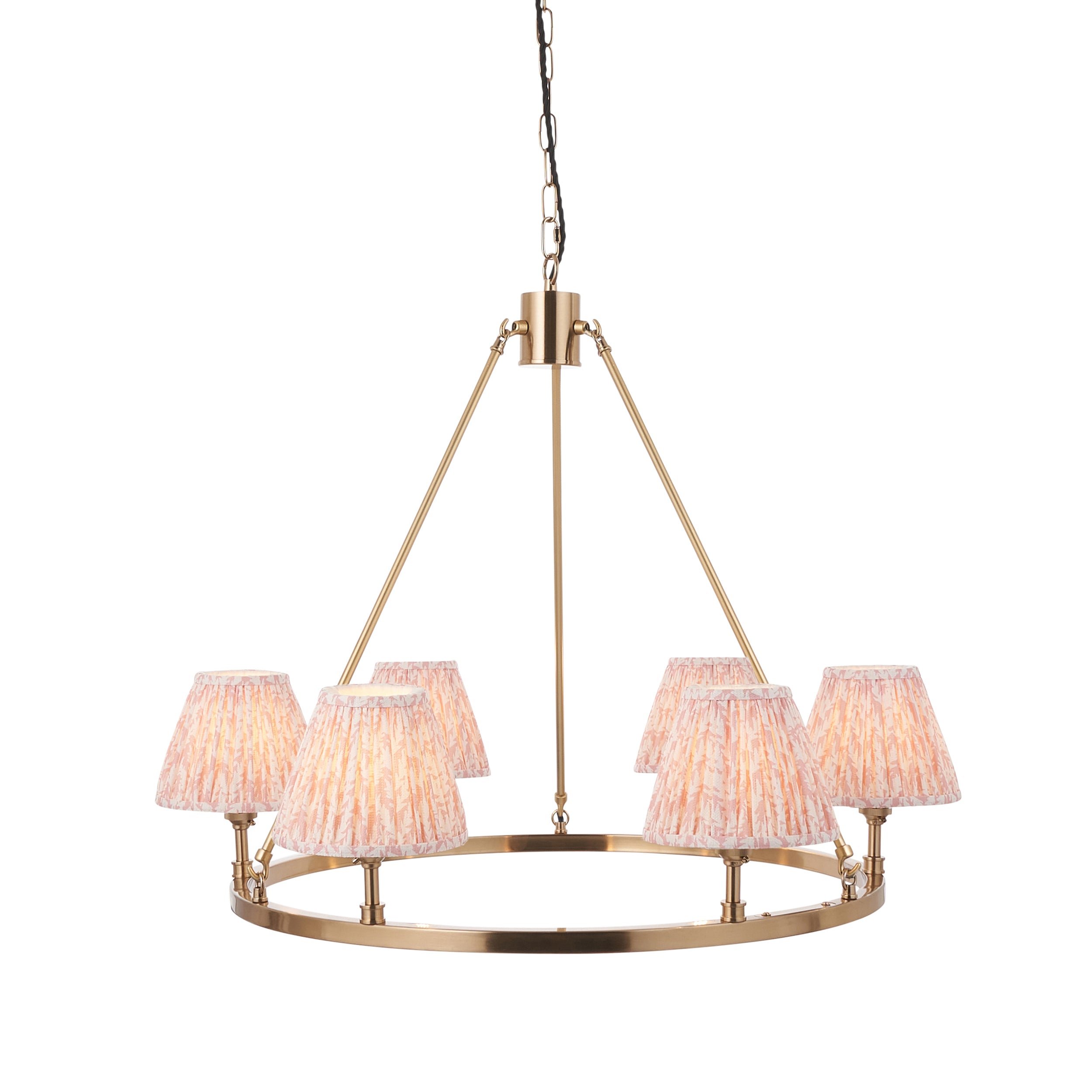 Loops Direct Steel Fabric 6-Light Pendant - Brushed Aged Brass