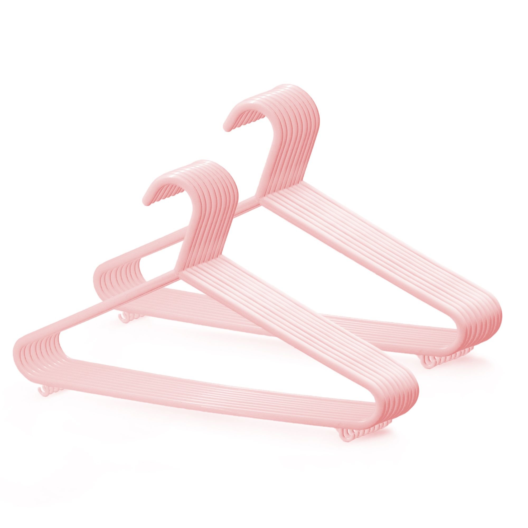 Keplin Blush Pink Adult Plastic Trouser Bar Coat Hangers - Pack of 50