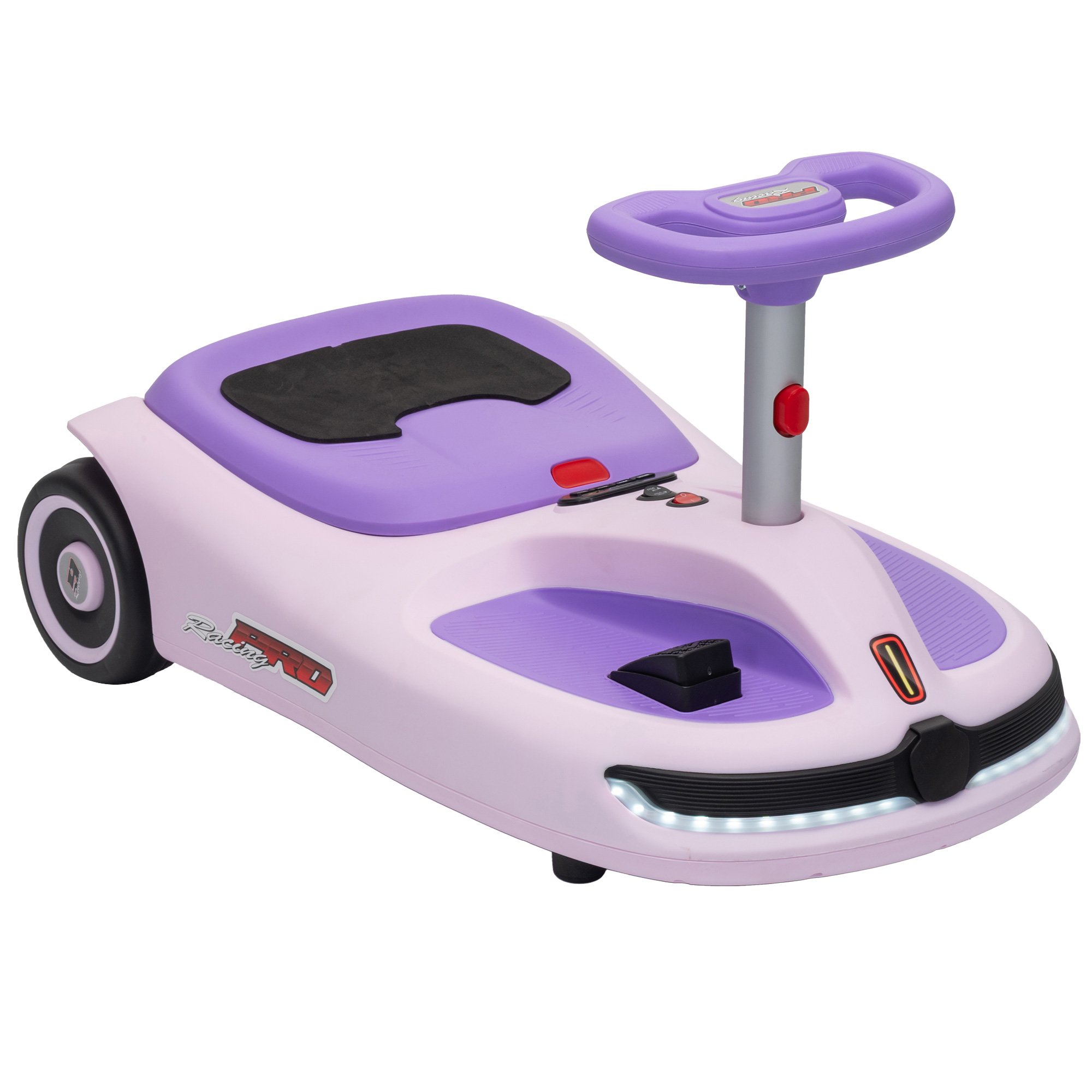 AIYAPLAY 12V 3-5 Years 2 Speed Music and Lights Wiggle Car – Purple
