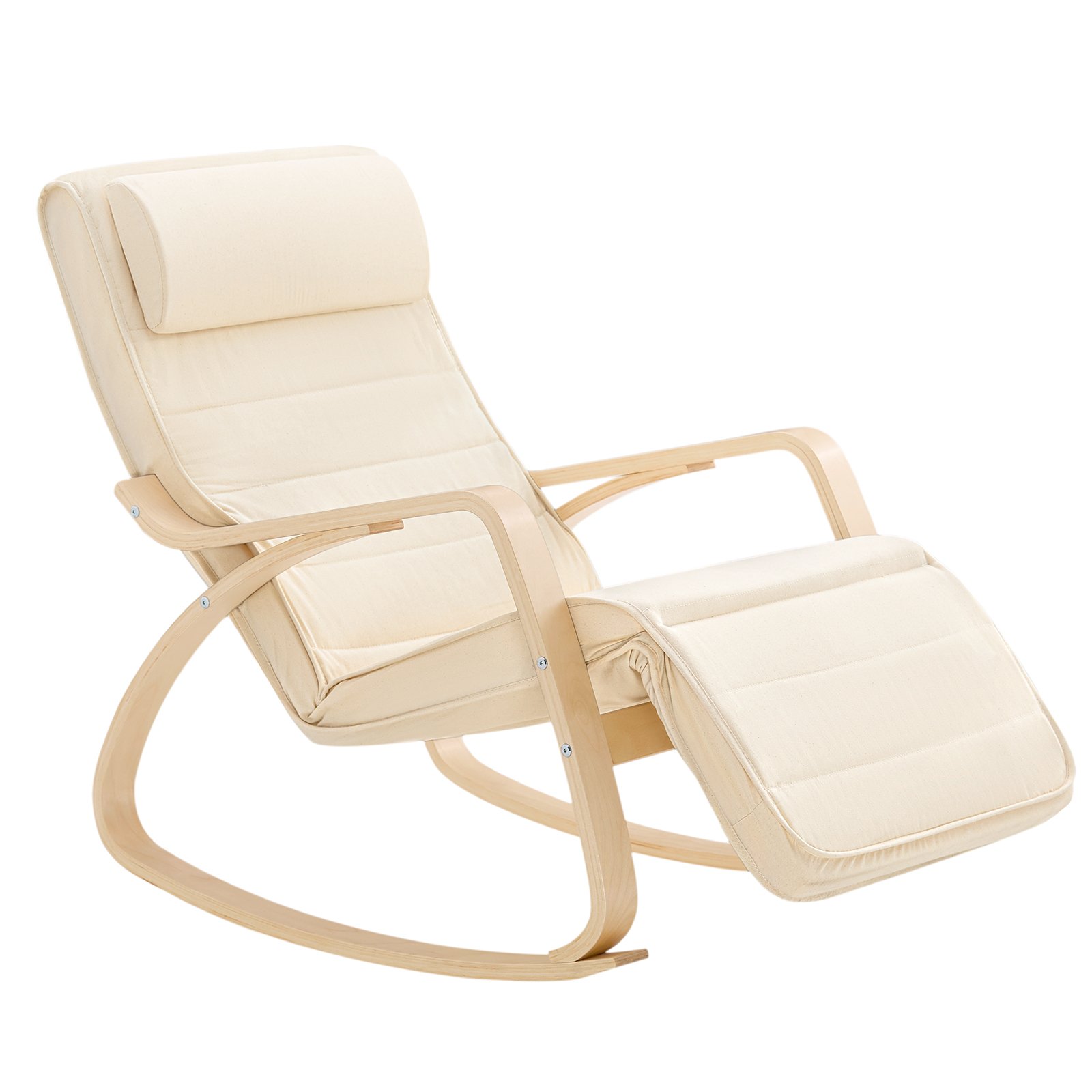 SoBuy Adjustable Footrest Rocking Chair - Cream