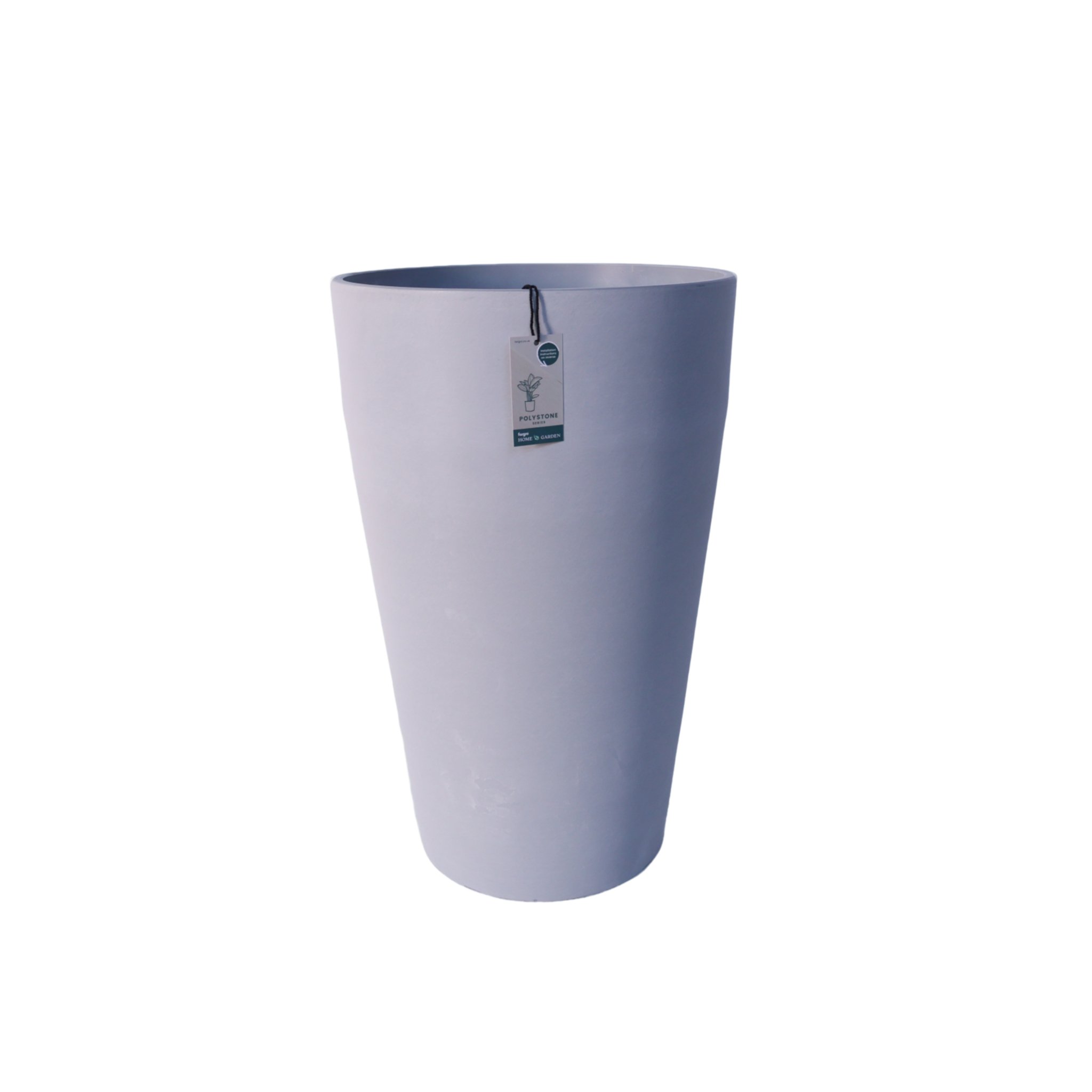 Fargro Home and Garden 83L Polystone Tall Vase Round Plant Pot - Light Grey