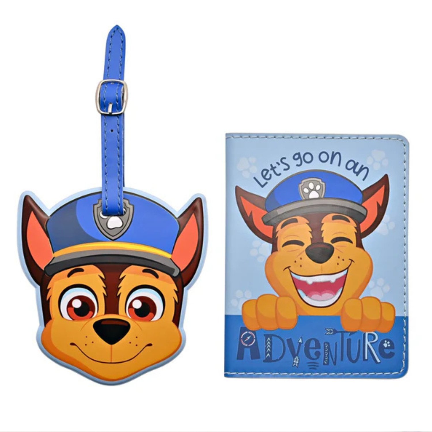 Widdop Paw Patrol Chase PU Leather Passport and Luggage Tag -  Blue