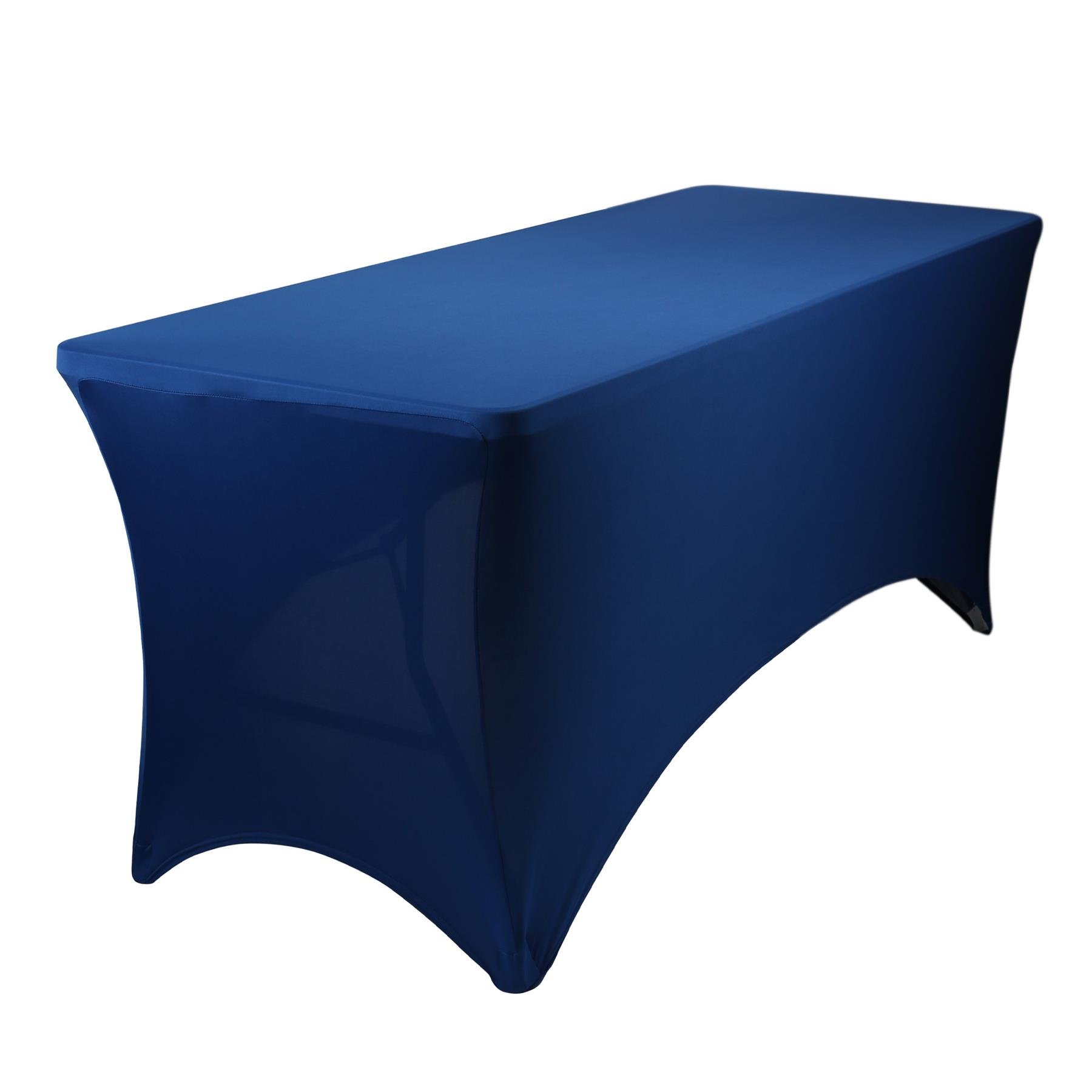 Harbour Housewares Rectangular Spandex Fitted Tablecloth - Blue